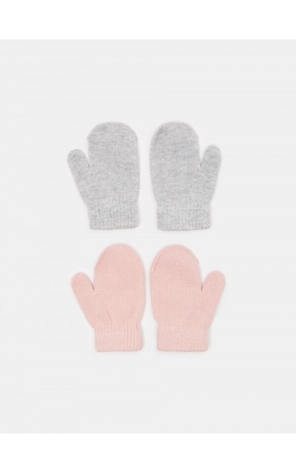 100% cotone rosa 2 paia di muffole/guanti per neonato 