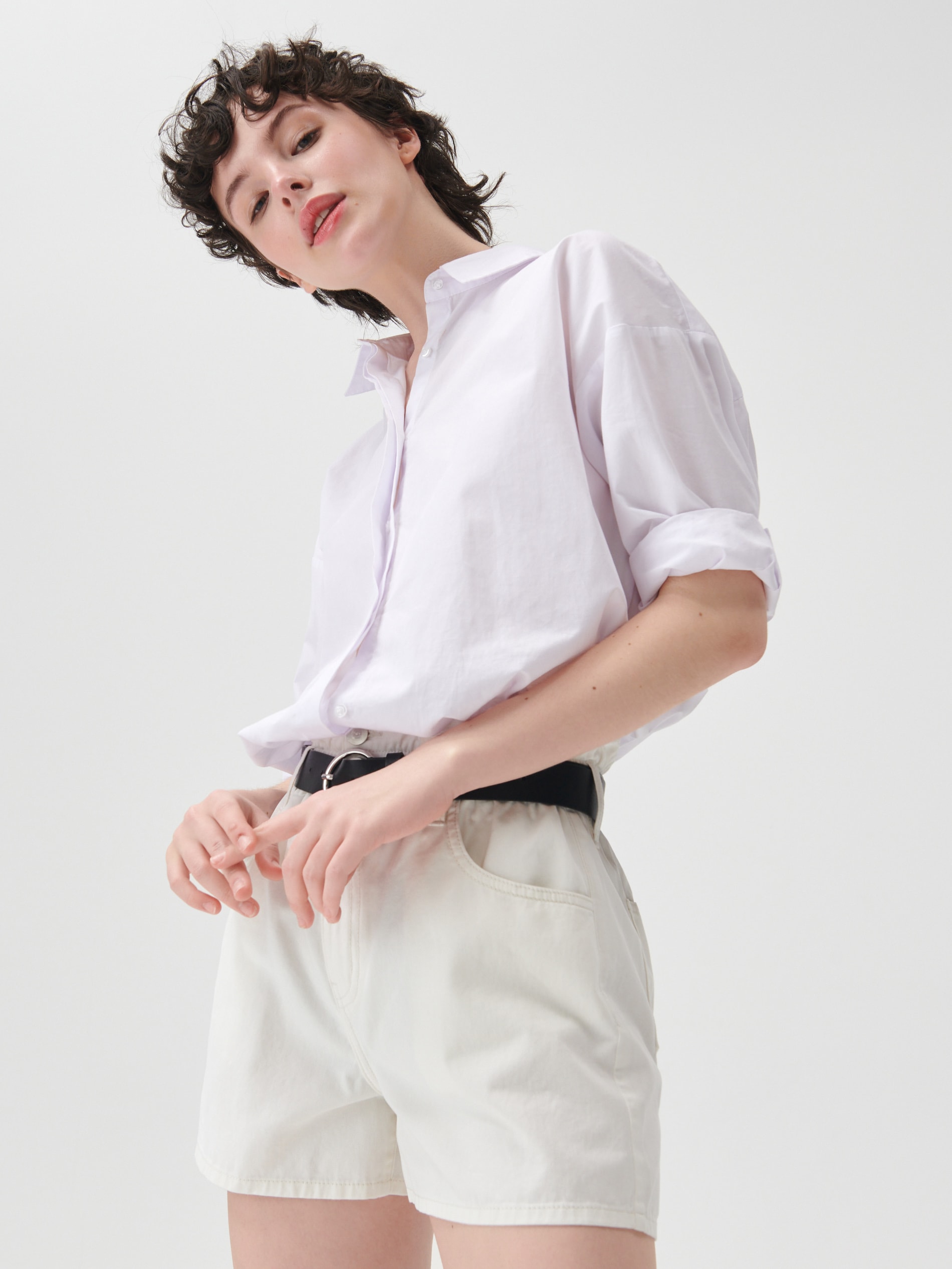 Denimové šortky paperbag