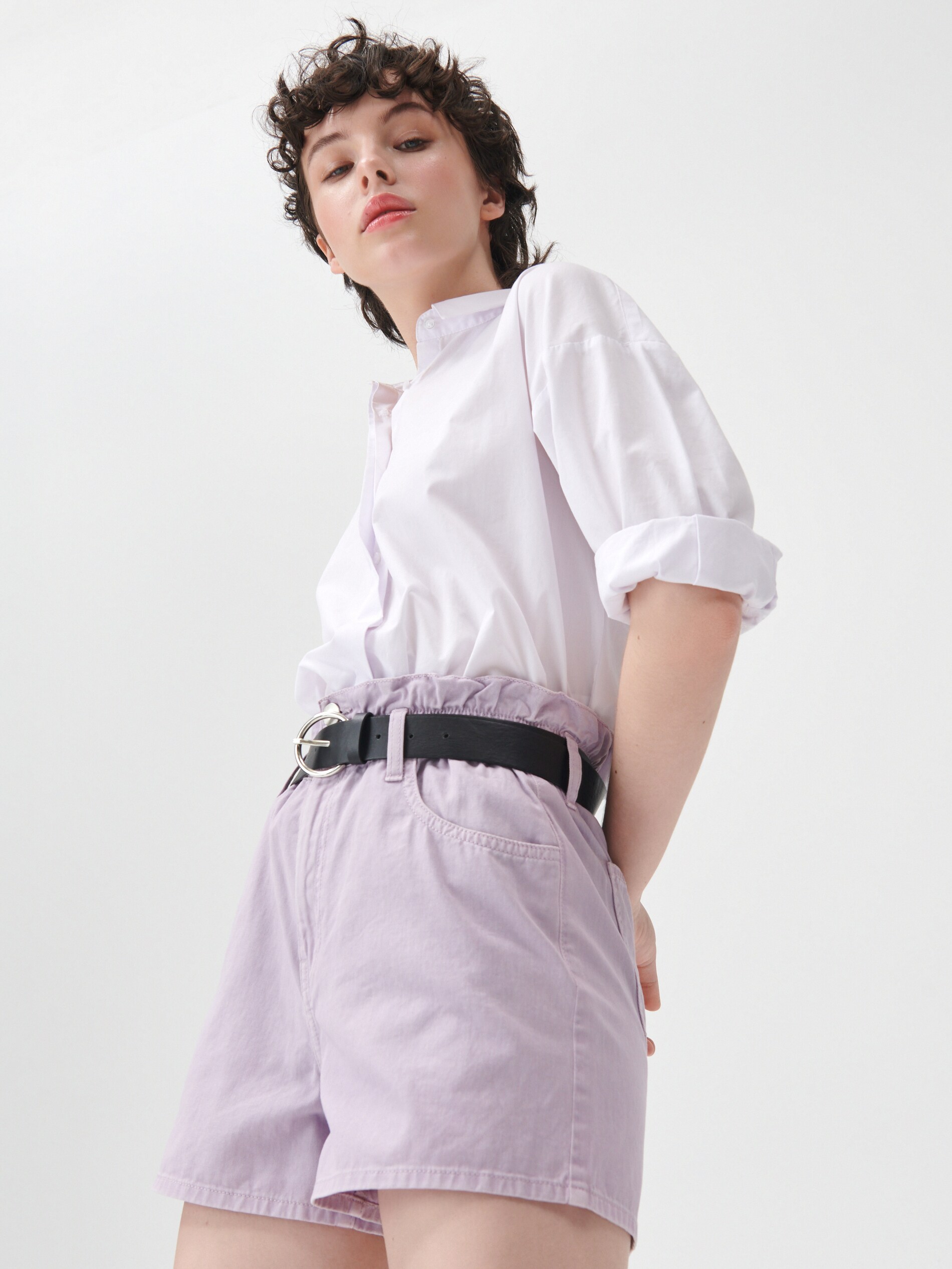 Denimové šortky paperbag