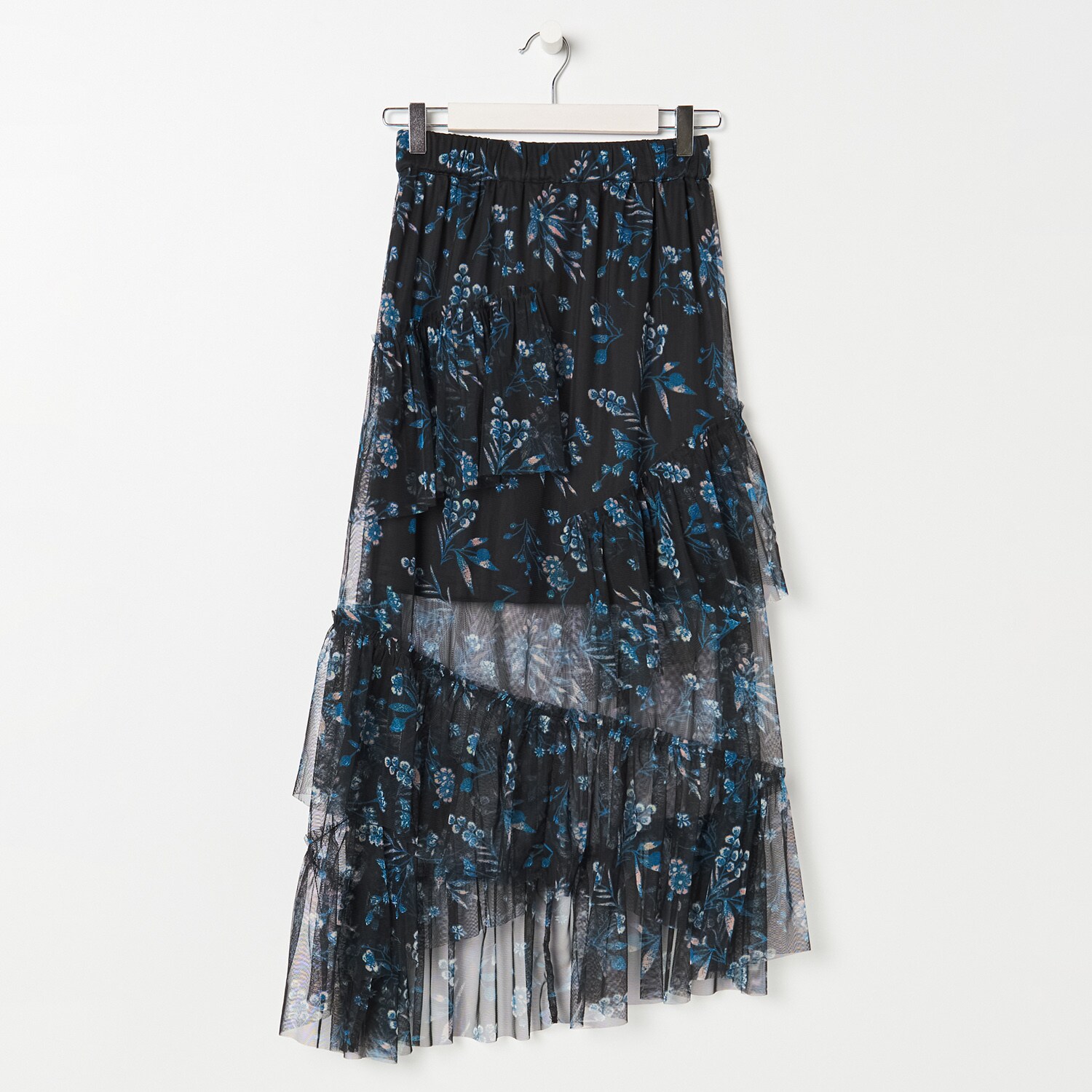 Asymetrická sukňa s volánmi