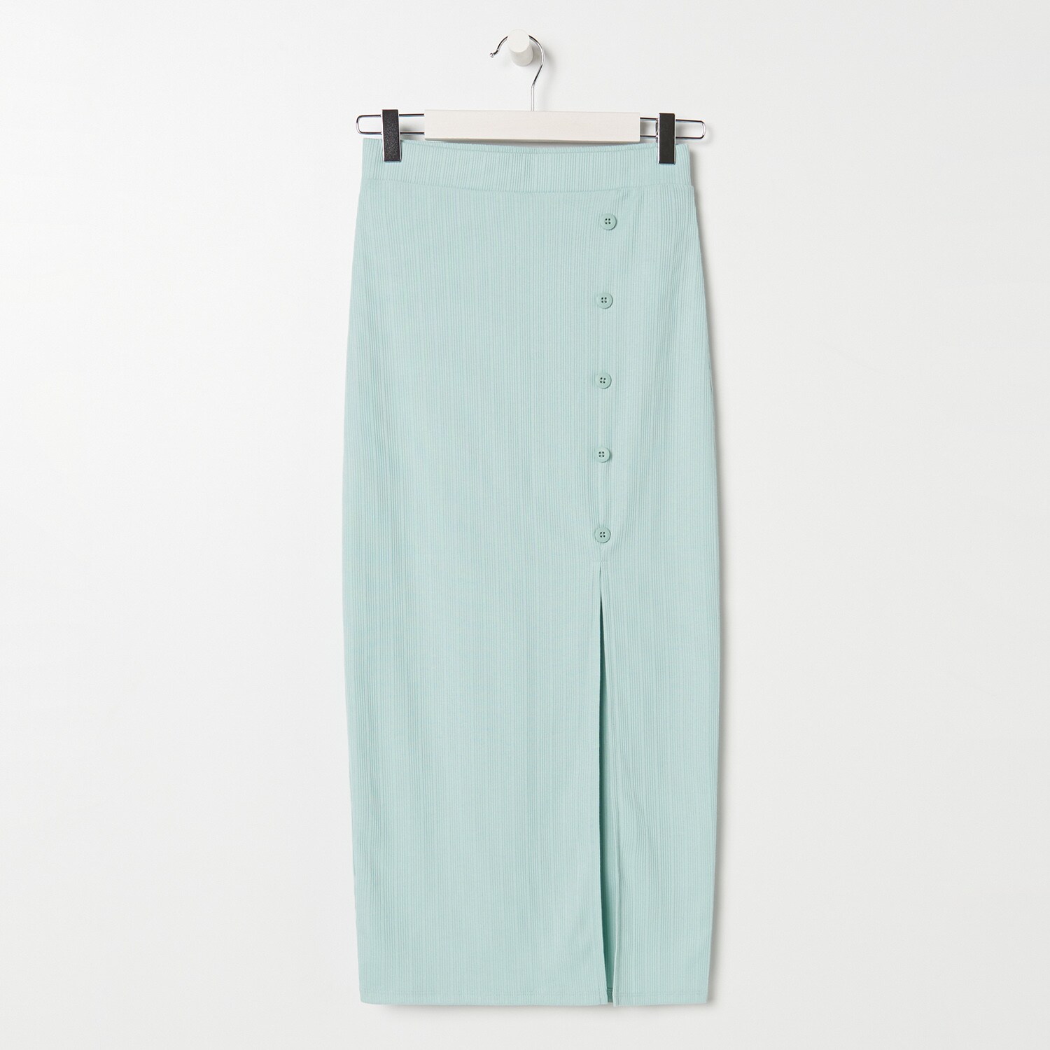 Pletená midi sukňa