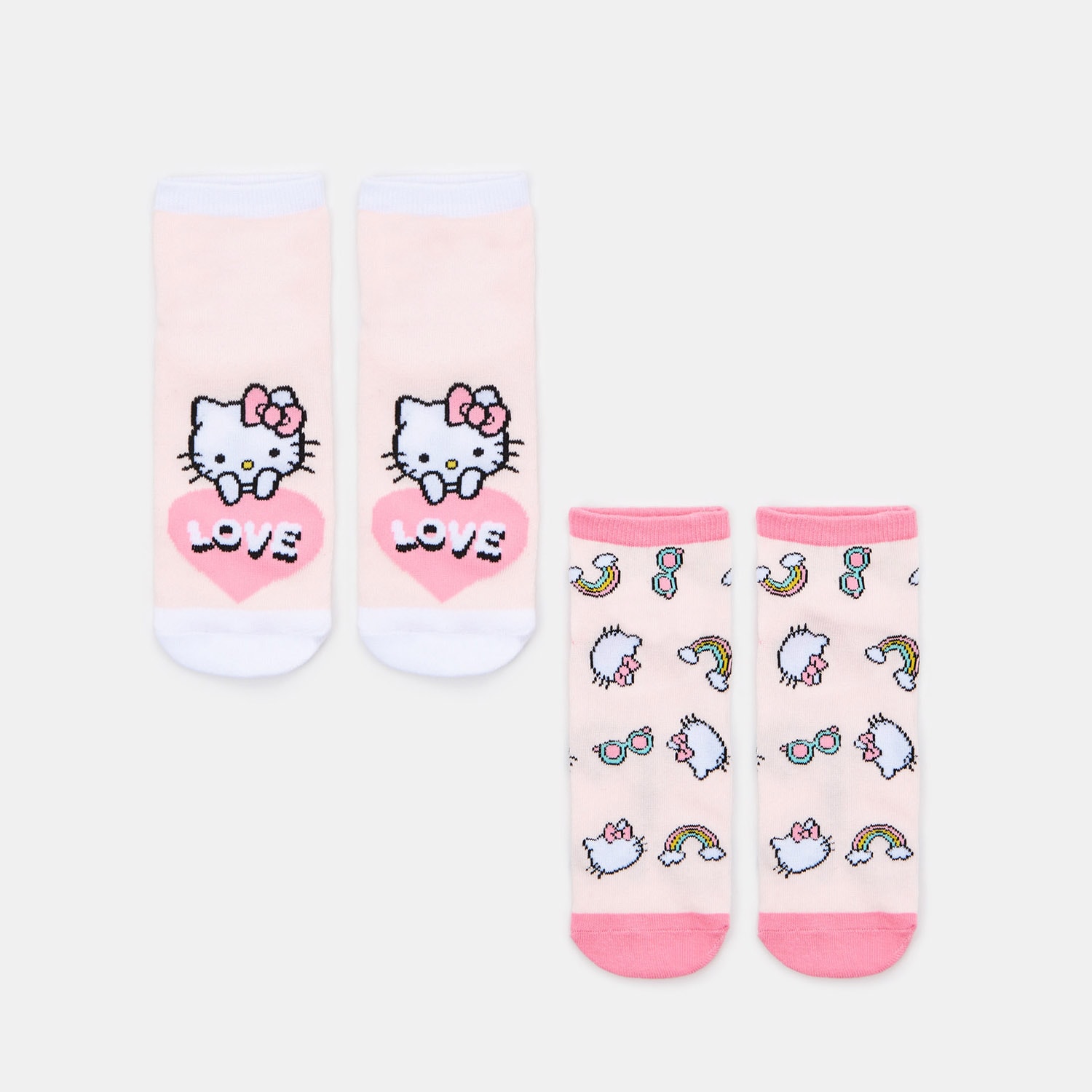 Levně Sinsay - Sada 2 párů ponožek Hello Kitty - Růžová