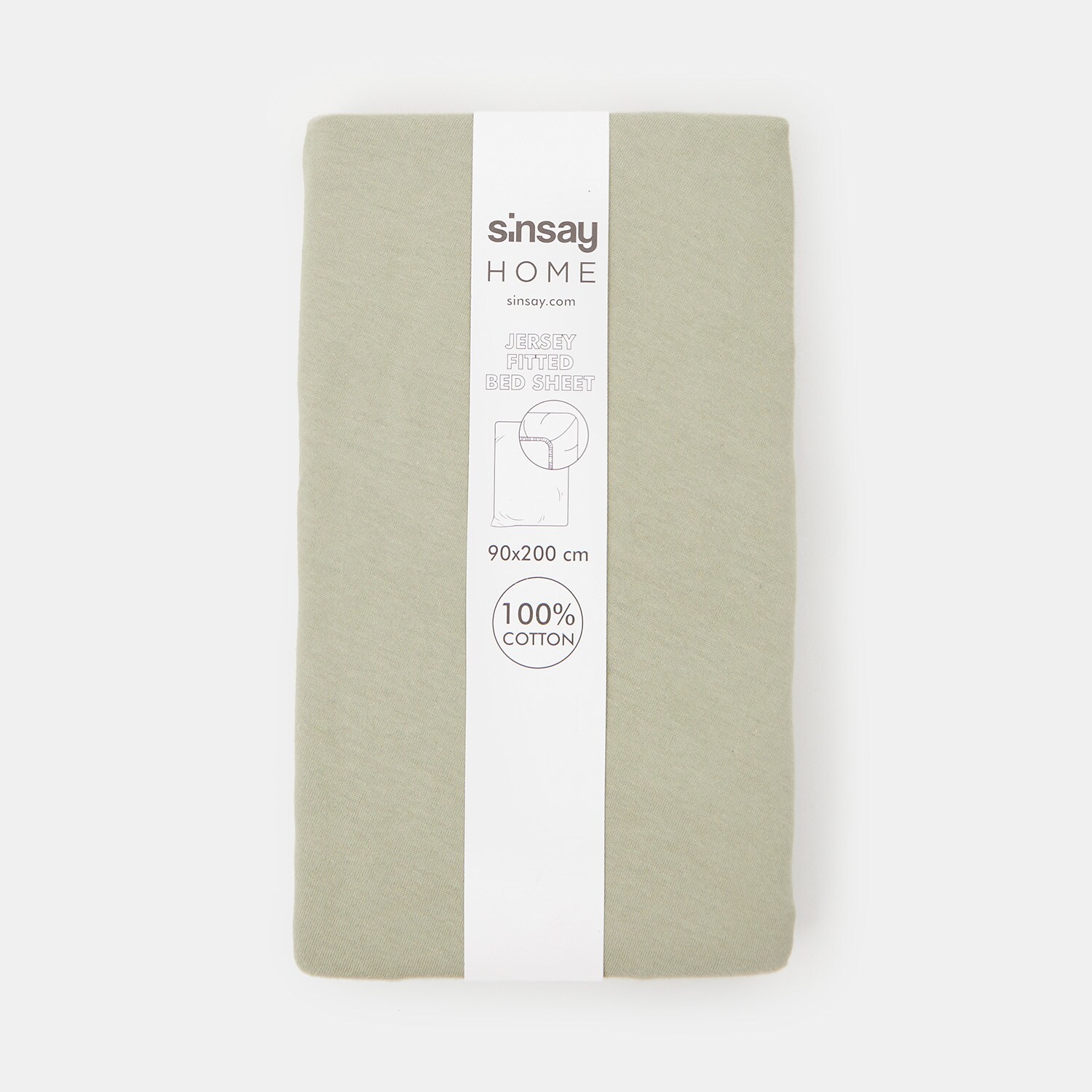 Sinsay – Lenjerie de pat din bumbac cu bandă elastică – Verde Sinsay Sinsay