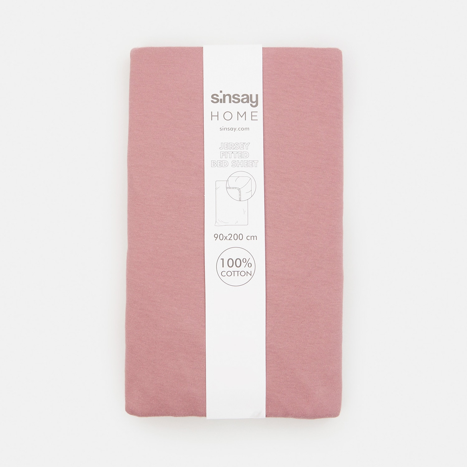 Sinsay – Lenjerie de pat din bumbac cu bandă elastică – Roz Sinsay Sinsay