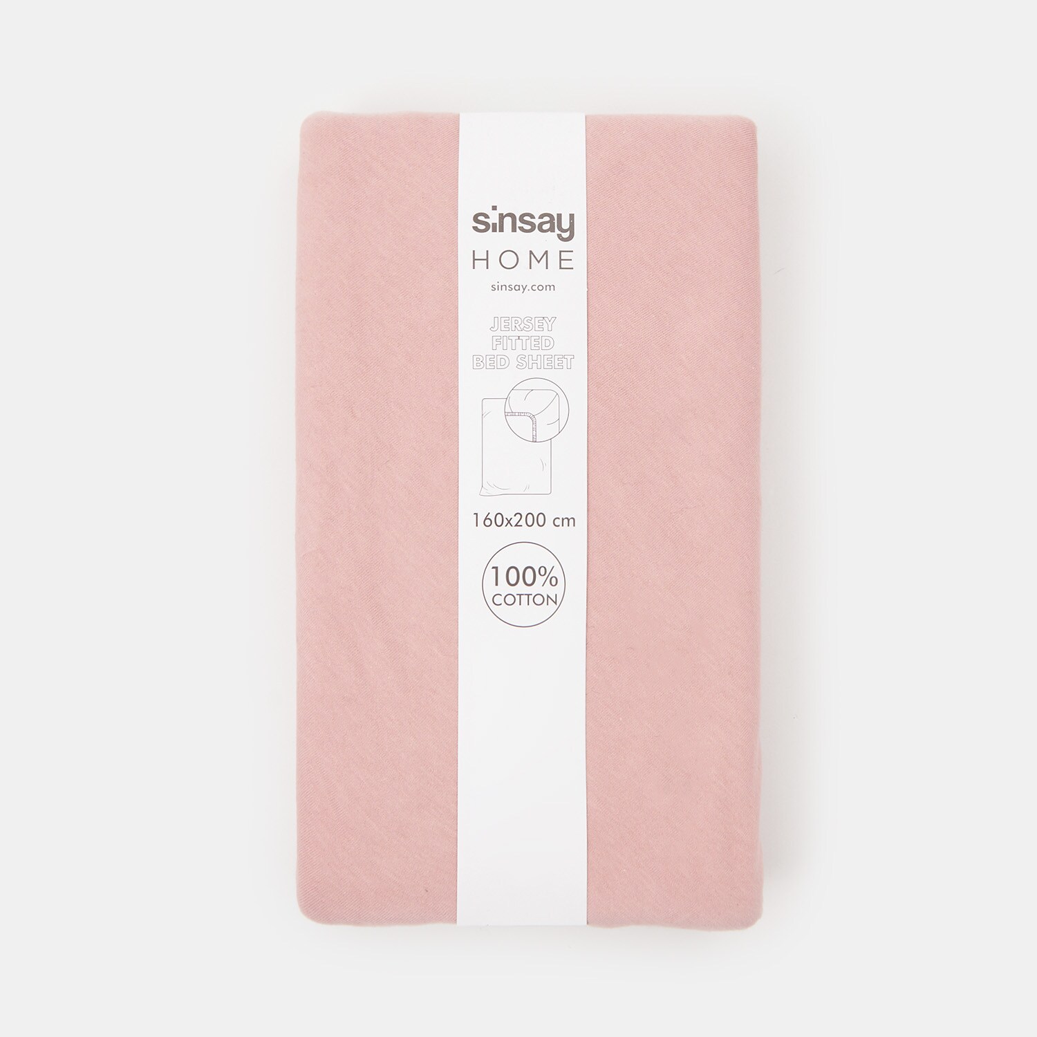Sinsay – Lenjerie de pat din bumbac cu bandă elastică – Roz Sinsay Sinsay