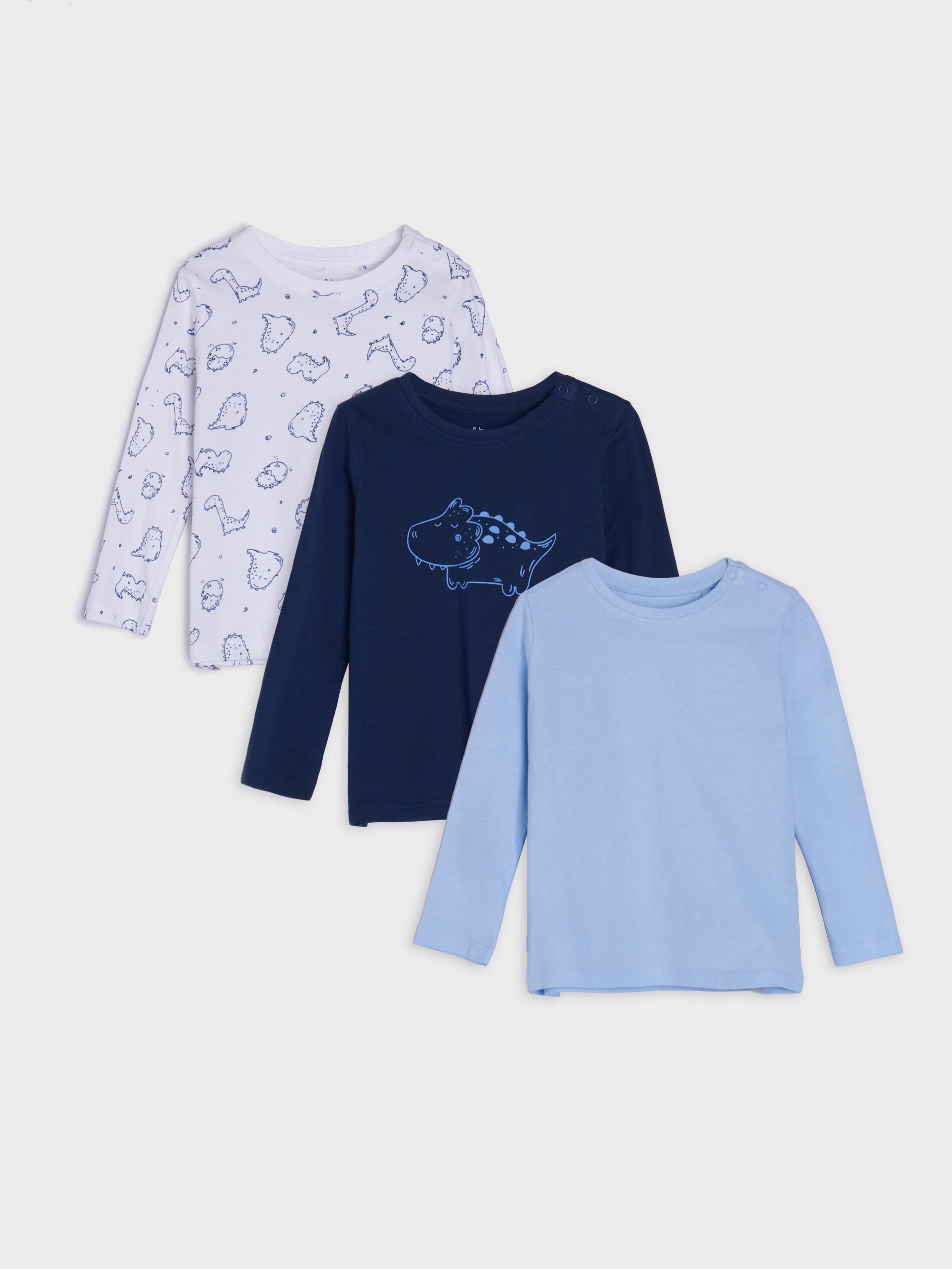 Súprava 3 tričiek s dlhými rukávmi