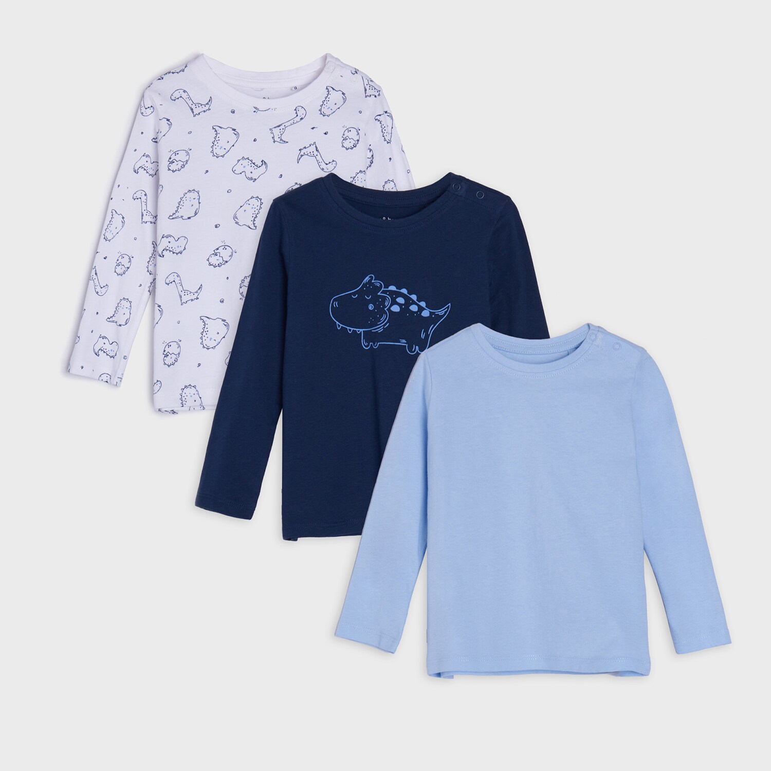 Súprava 3 tričiek s dlhými rukávmi