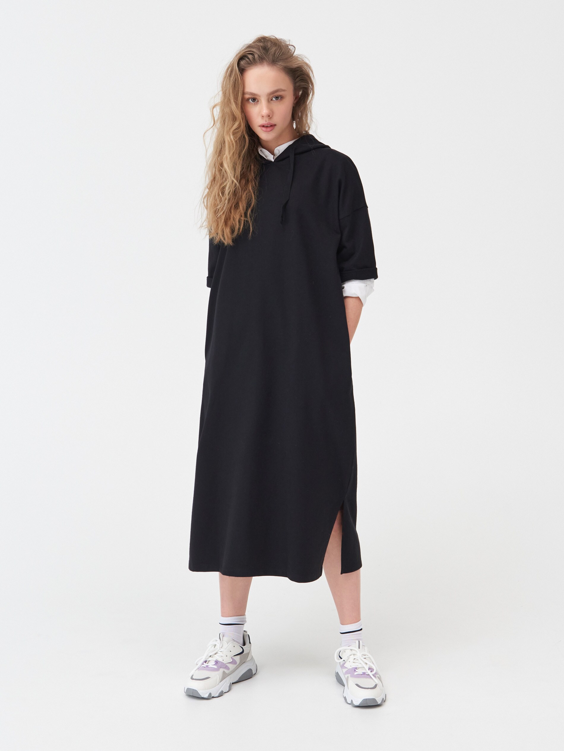 Dlhá mikina s kapucňou