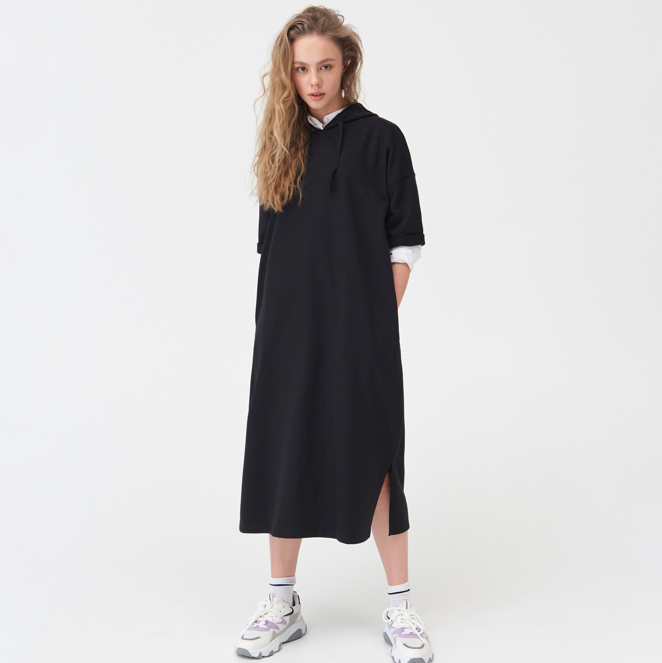 Dlhá mikina s kapucňou