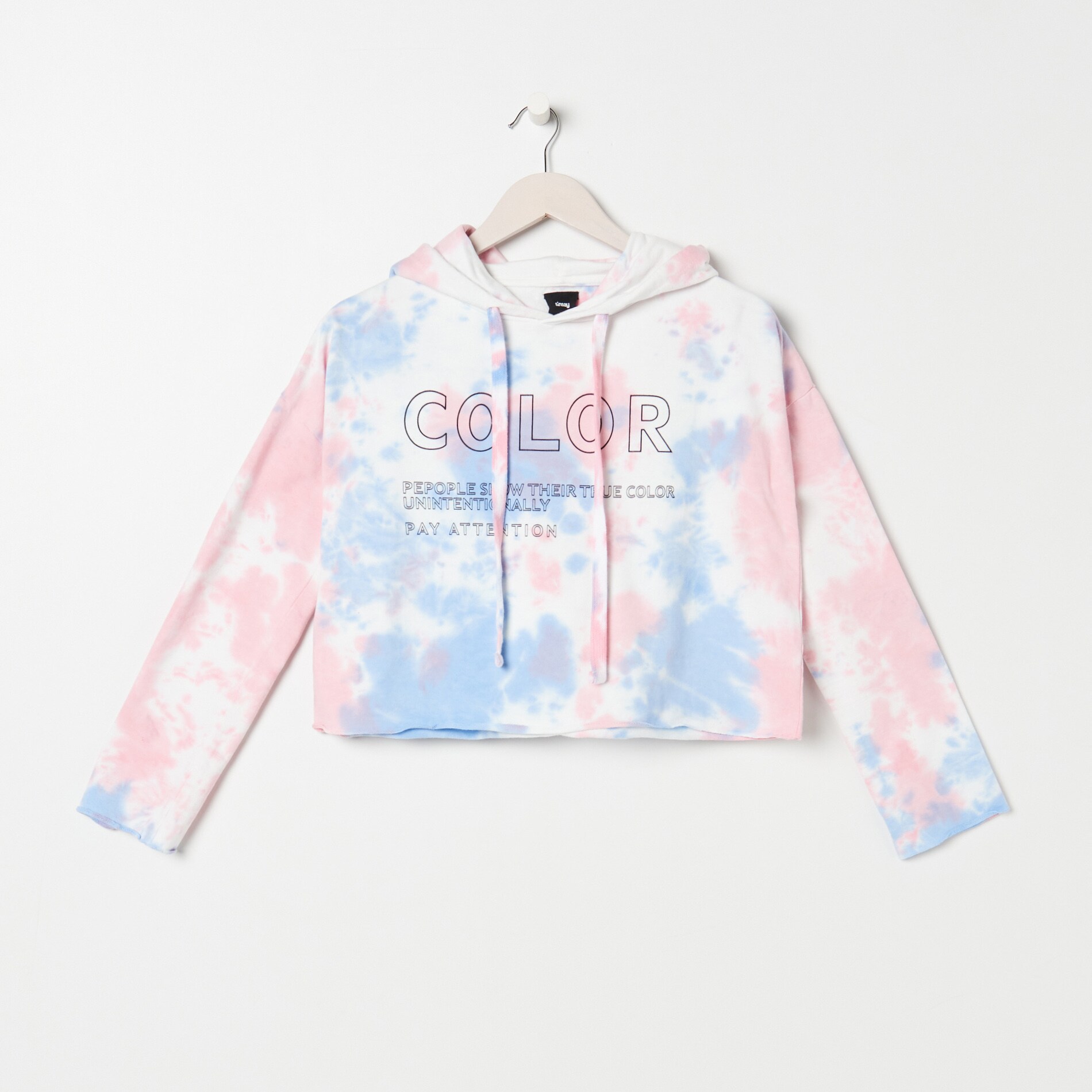 Batikovaná krátka mikina s kapucňou