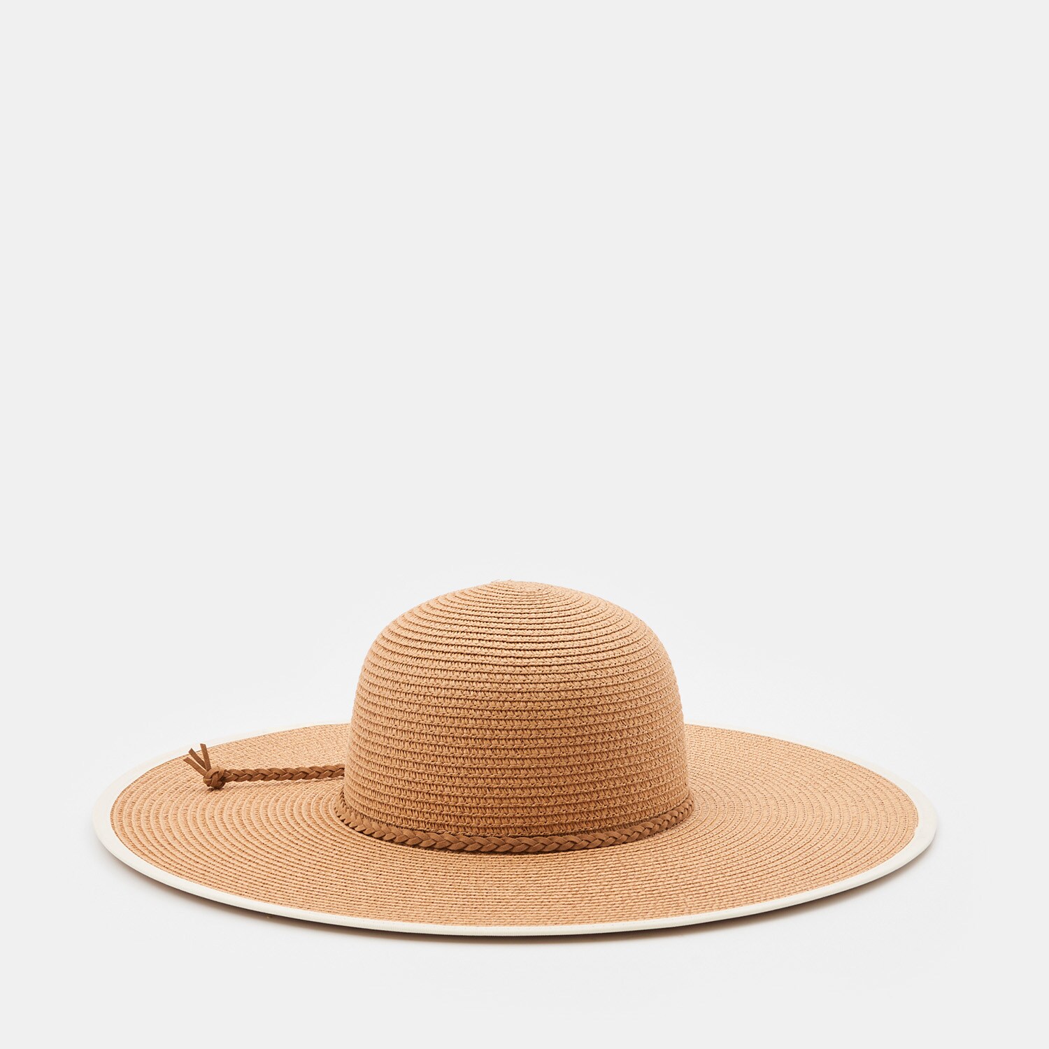 Široký pletený klobúk