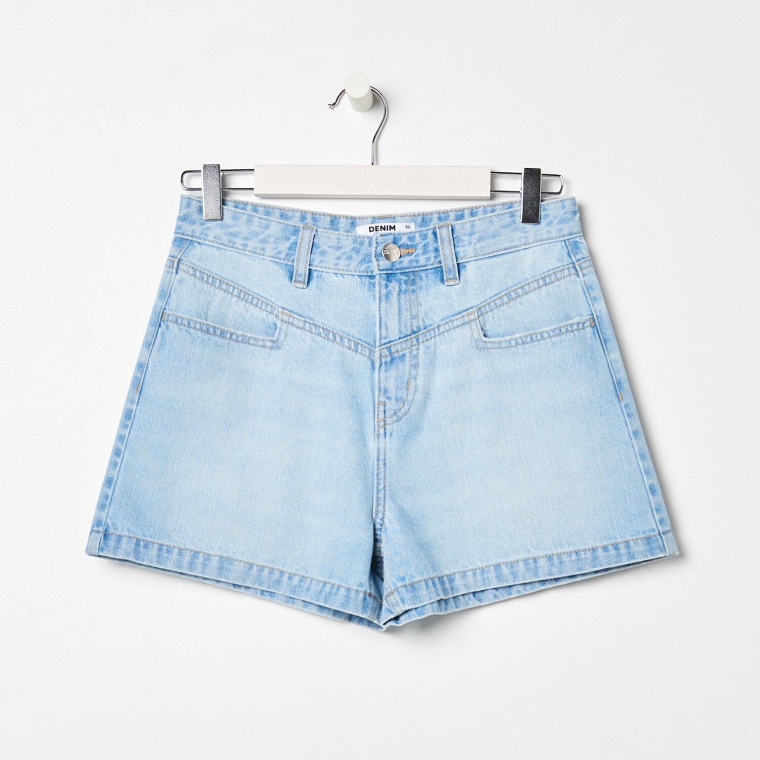 Denimové šortky s vysokým pásom