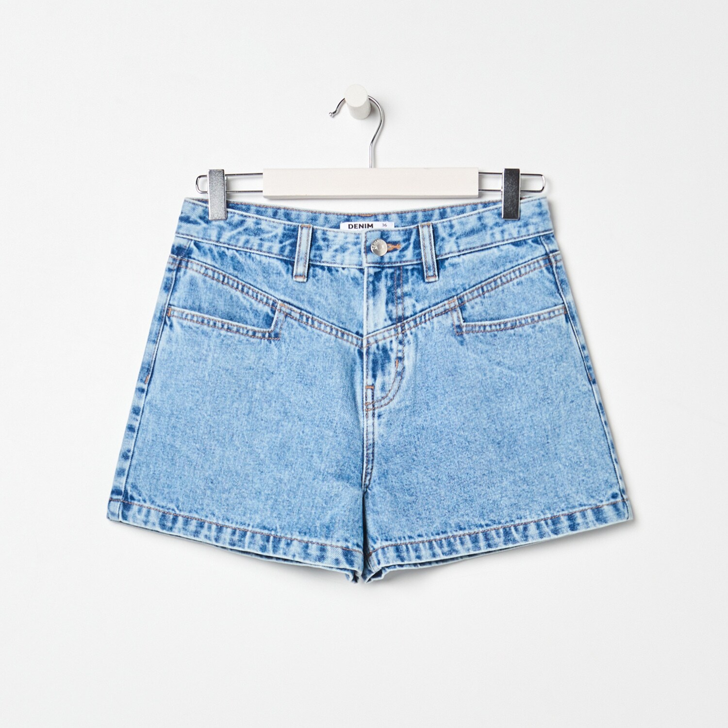 Denimové šortky s vysokým pásom