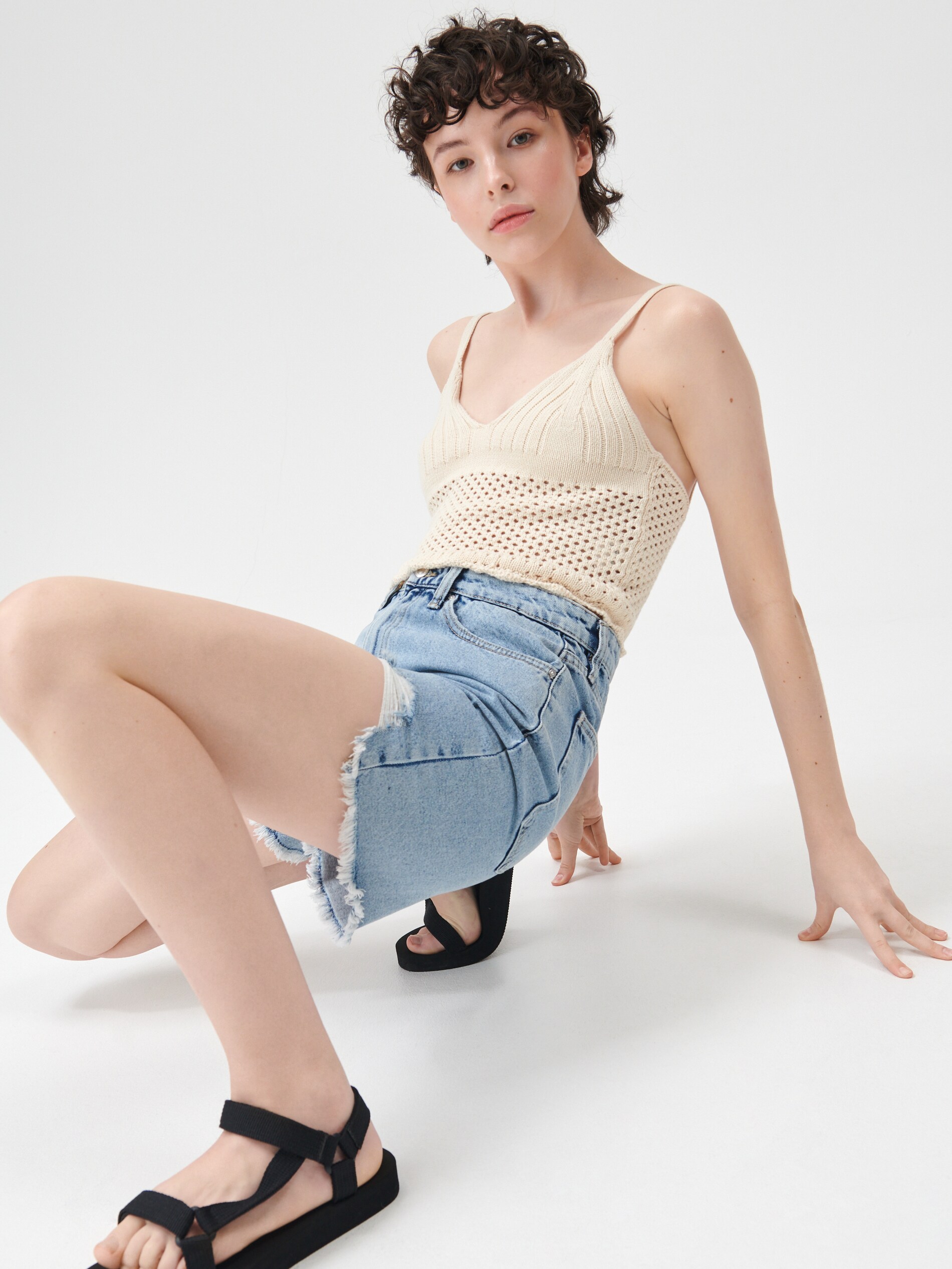 Vyšúchané denimové šortky