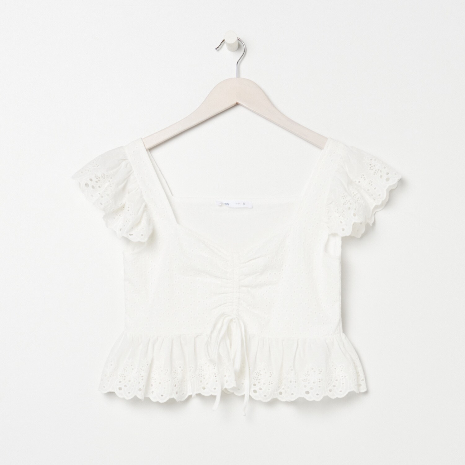 Blúzka s anglickou výšivkou a volánmi