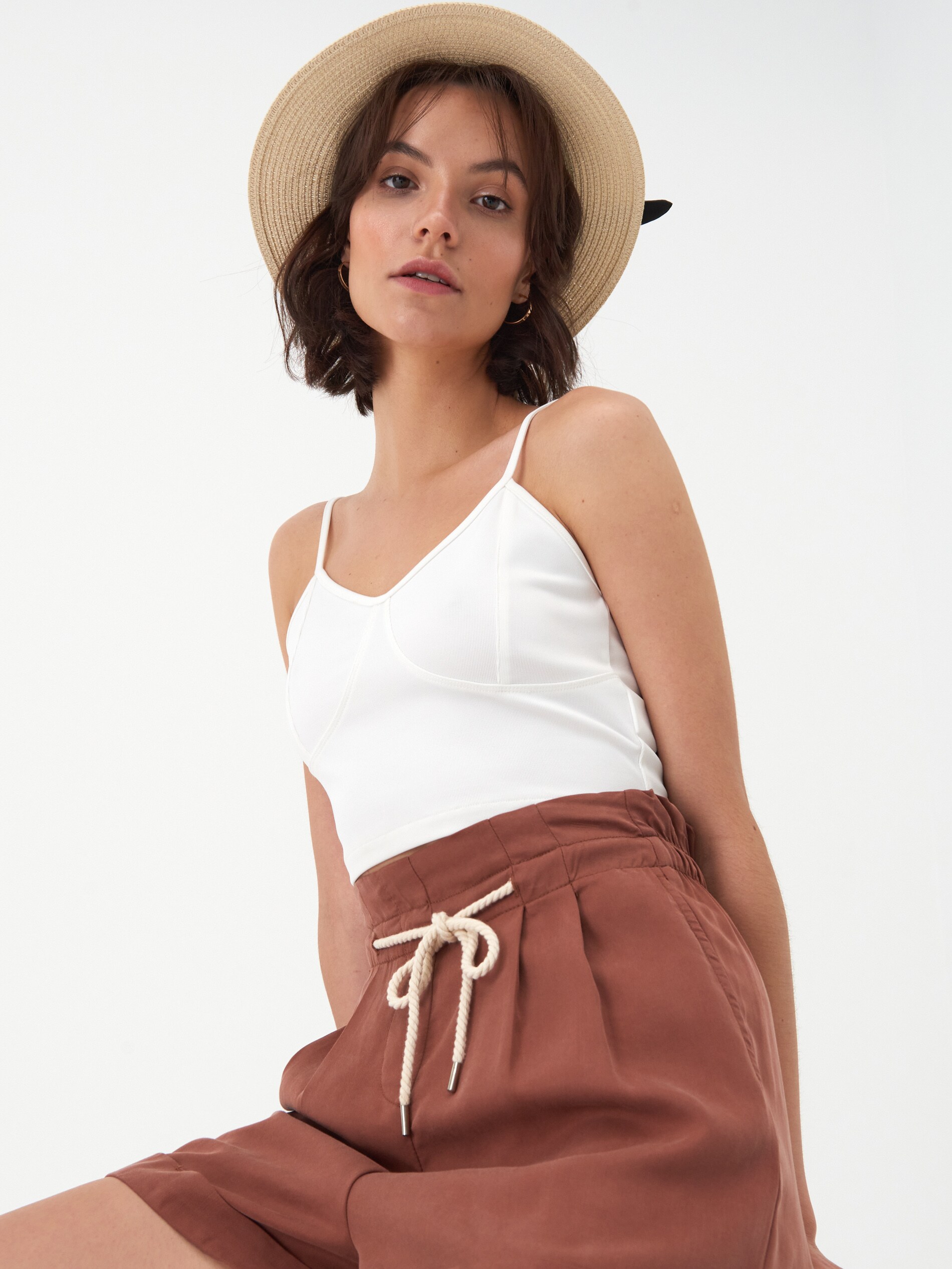 Látkové šortky paperbag