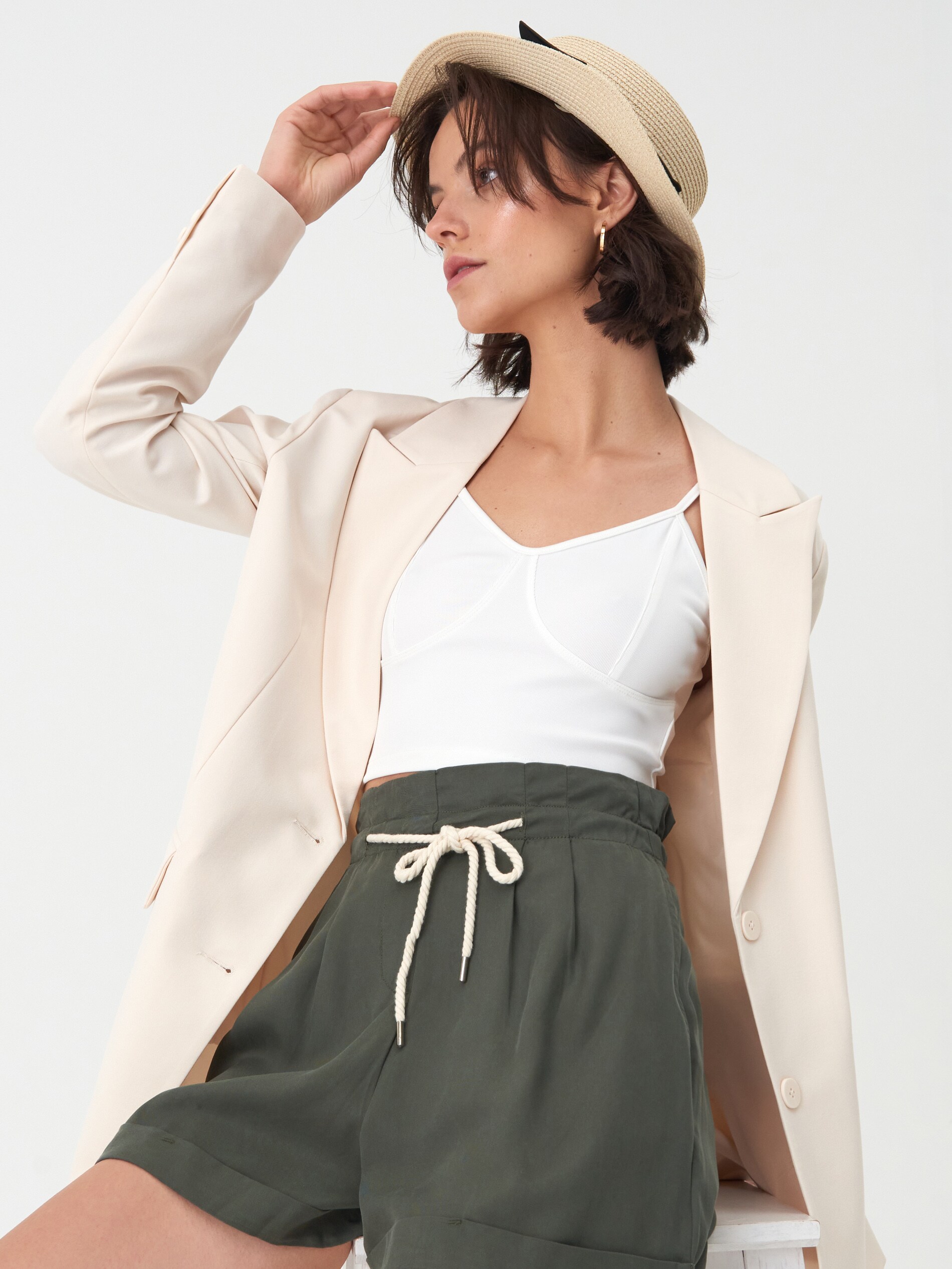 Látkové šortky paperbag