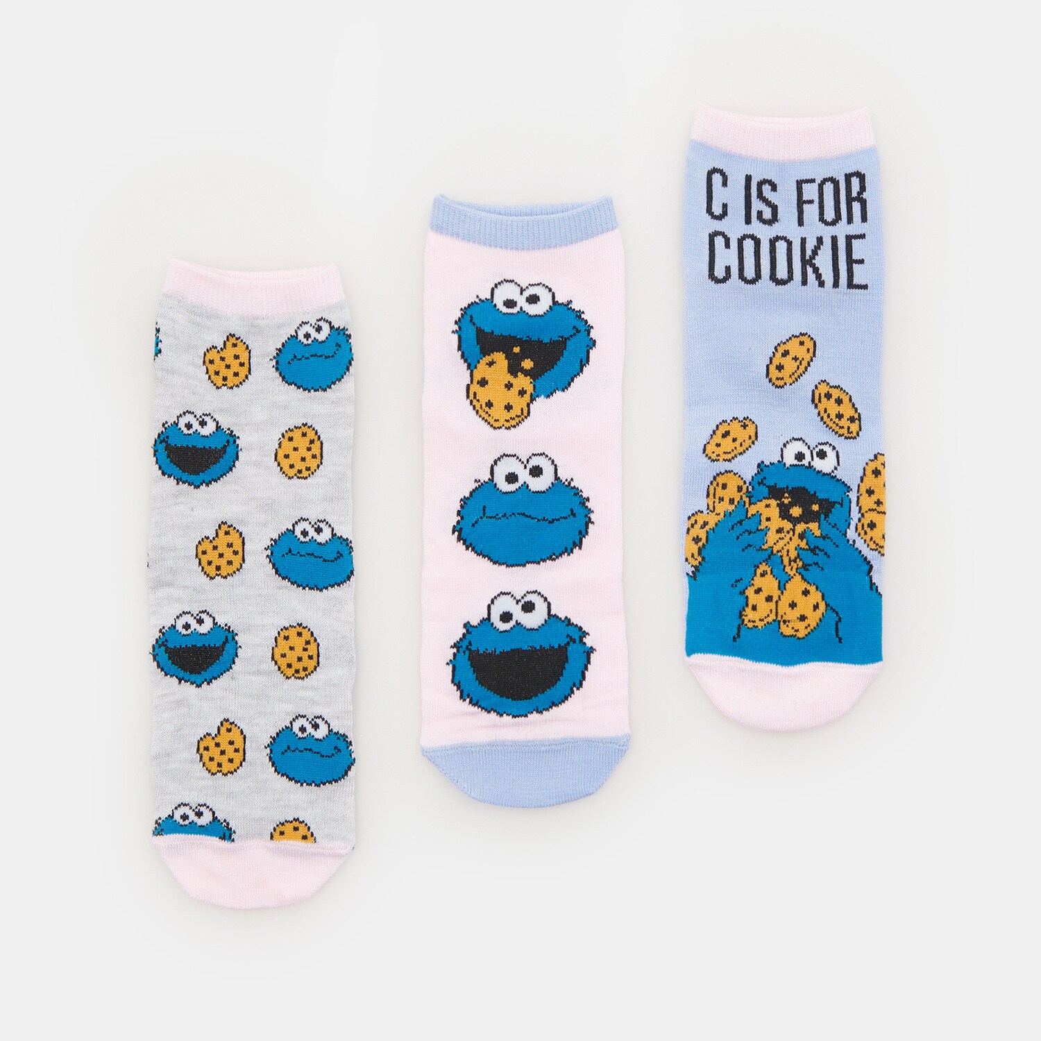 Súprava 3 párov ponožiek Cookie Monster