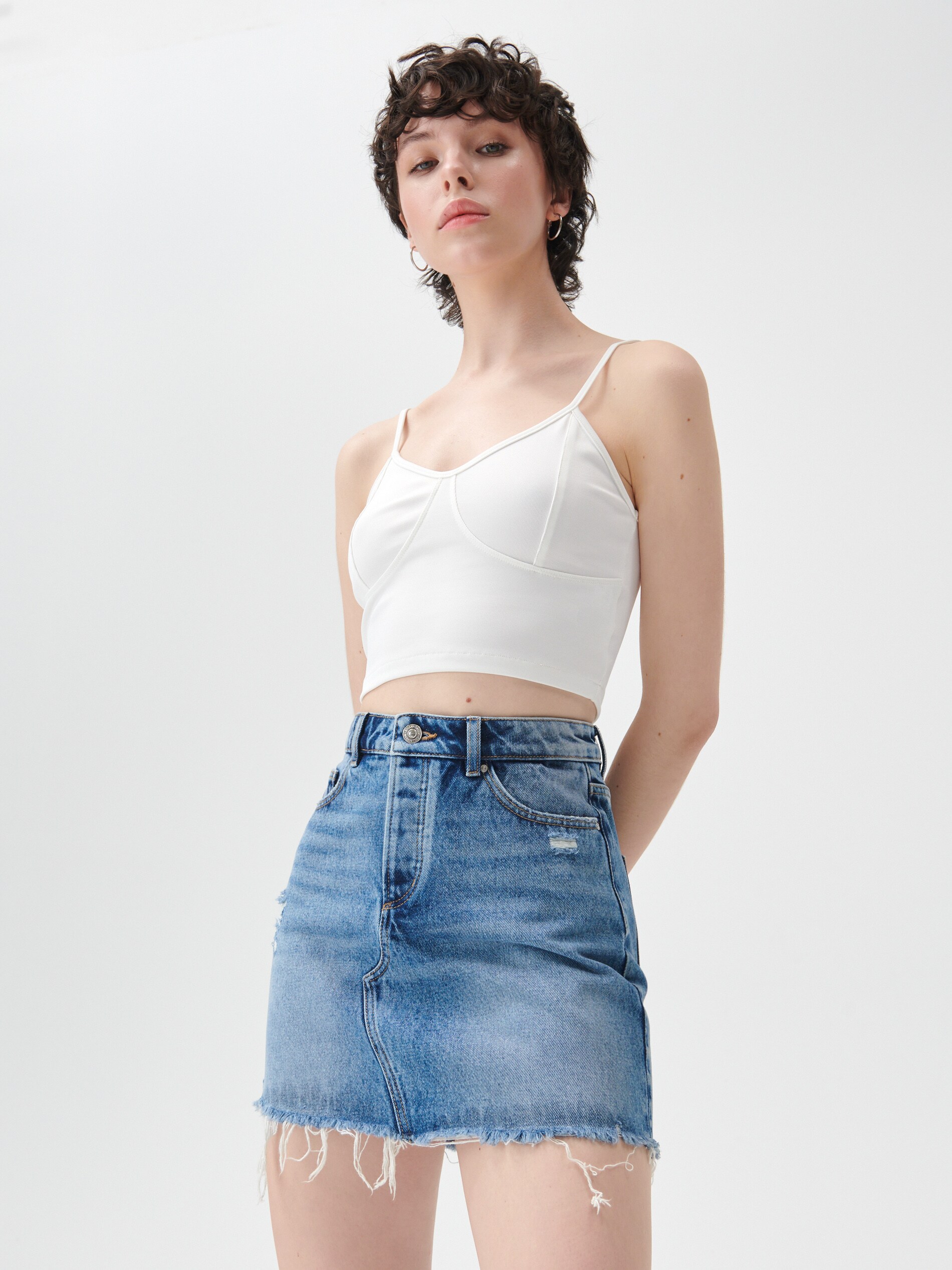 Denimová minisukňa