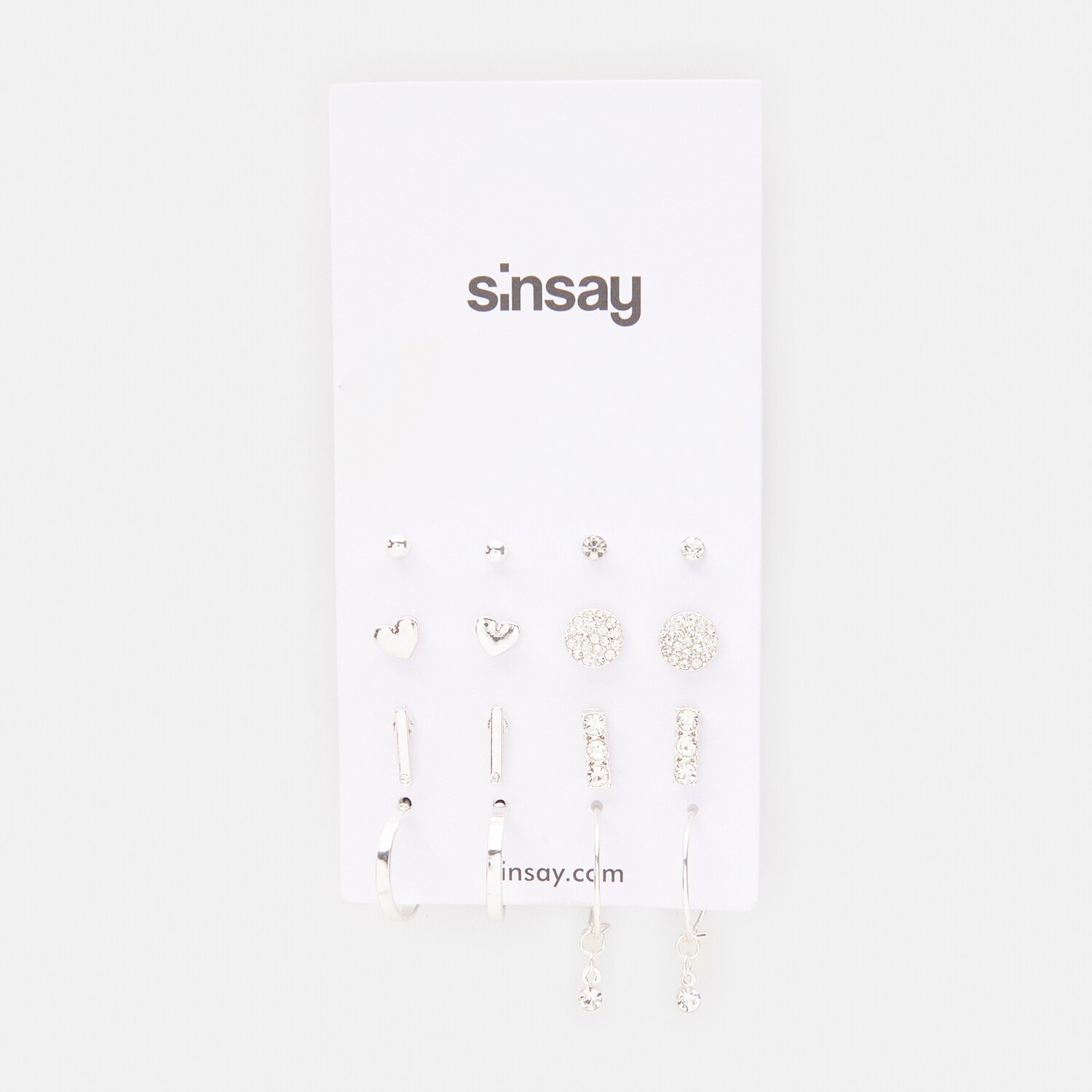 Sinsay – Set de 8 perechi de cercei – Argintiu Sinsay Sinsay