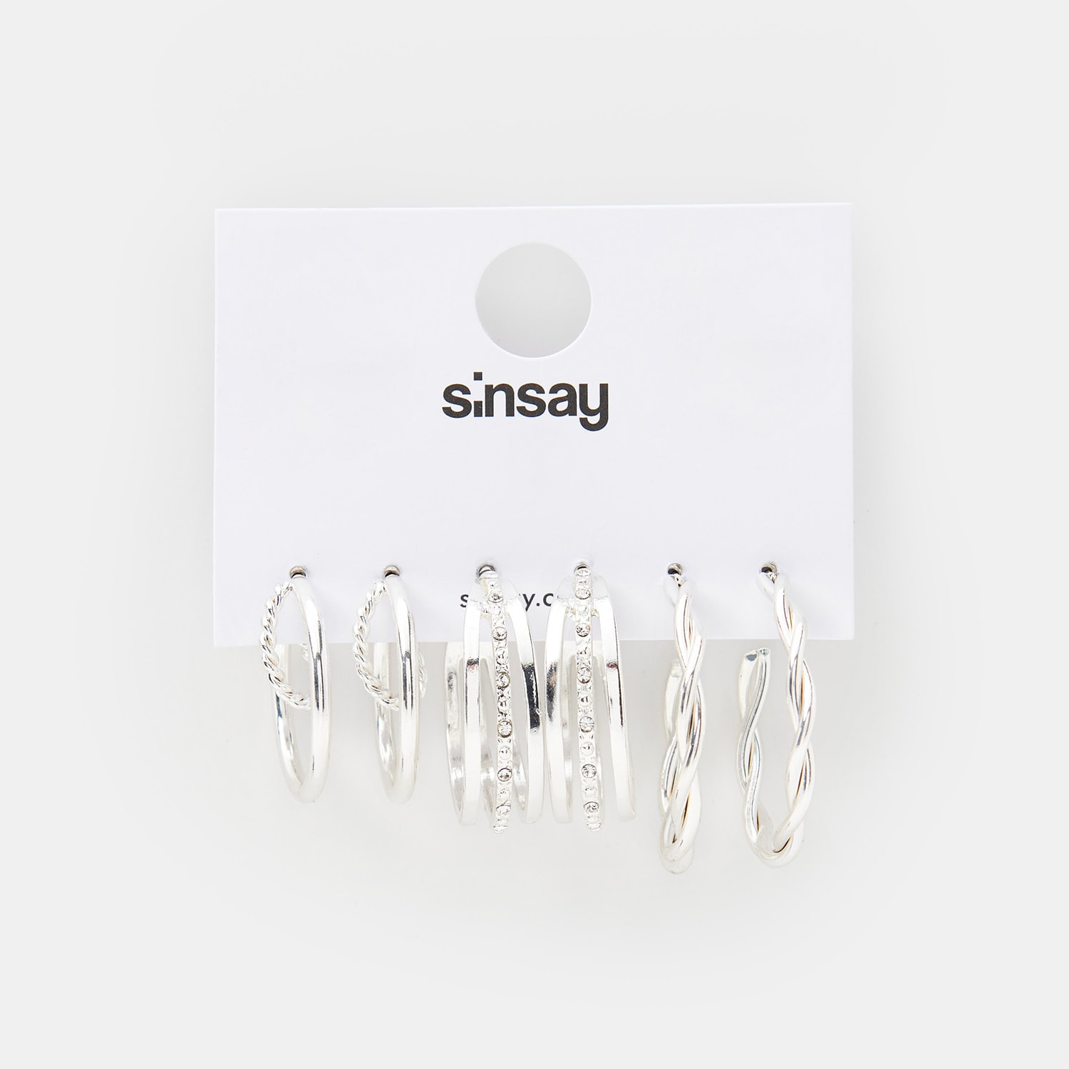Sinsay – Set de 3 perechi de cercei – Argintiu Sinsay Sinsay