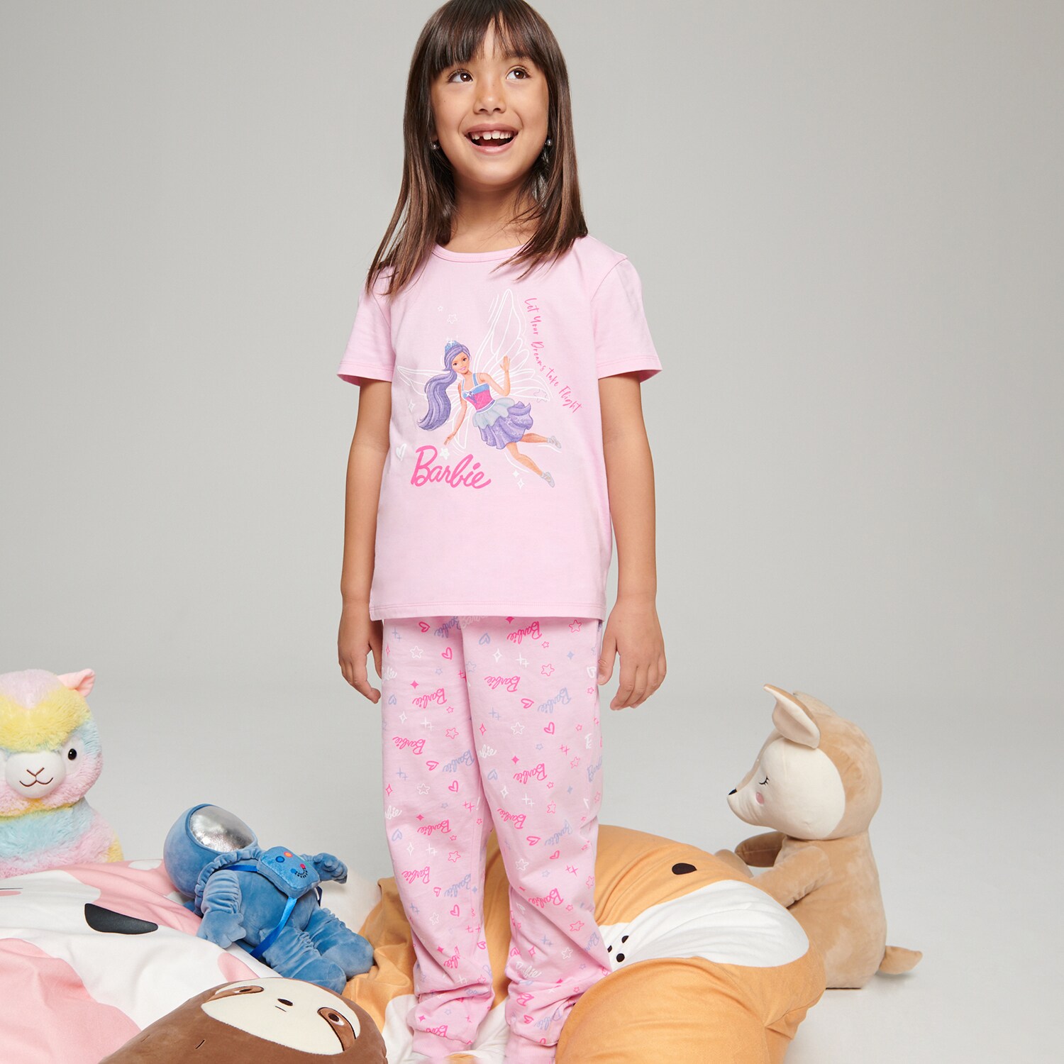 Sinsay – Set de 2 pijamale cu Barbie – Roz Sinsay Sinsay