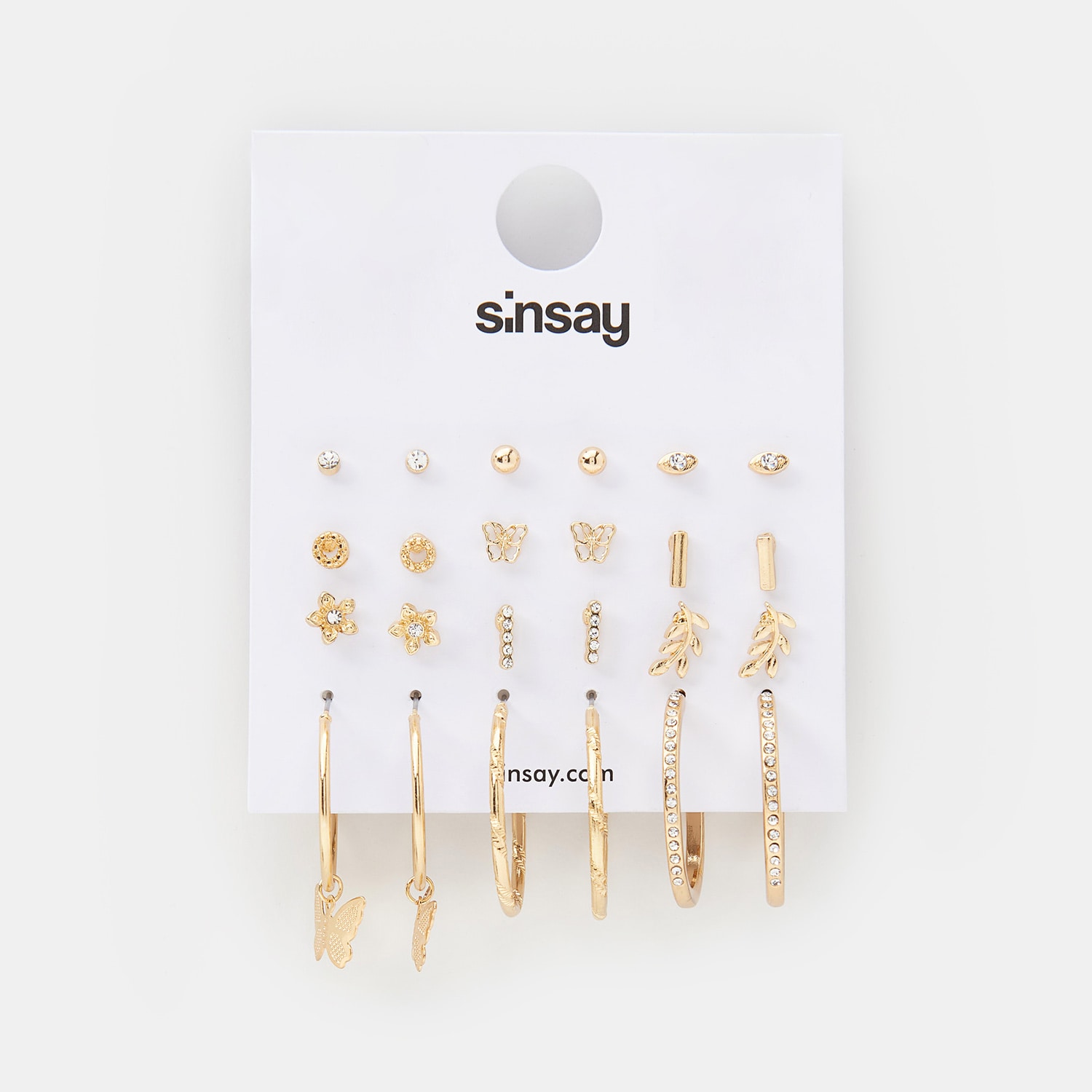 Sinsay – Set de 12 perechi de cercei – Auriu Sinsay Sinsay