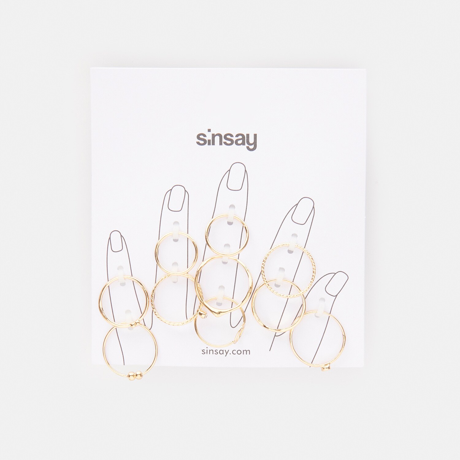 Sinsay – Set de 10 inele – Auriu Sinsay Sinsay