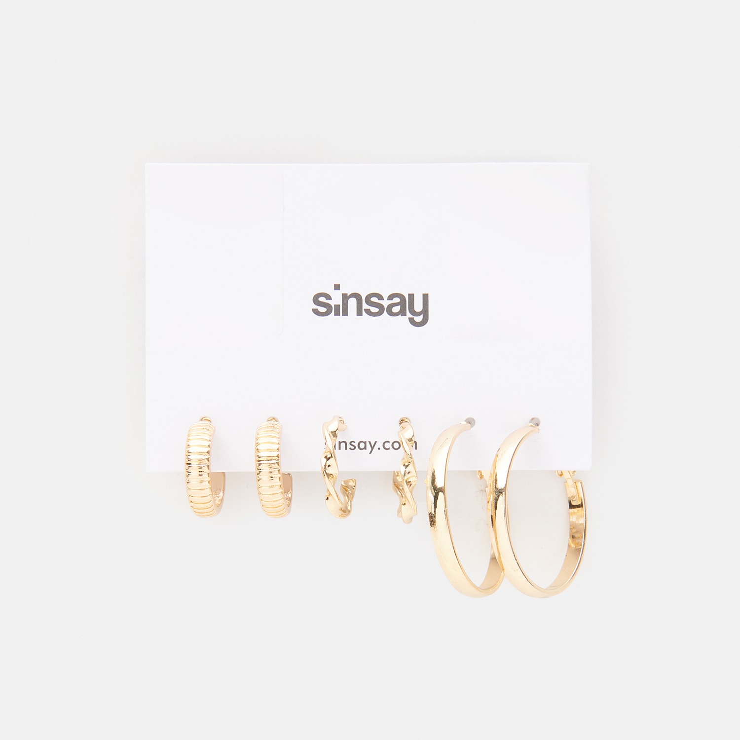 Sinsay - Set de 3 perechi de cercei - Auriu