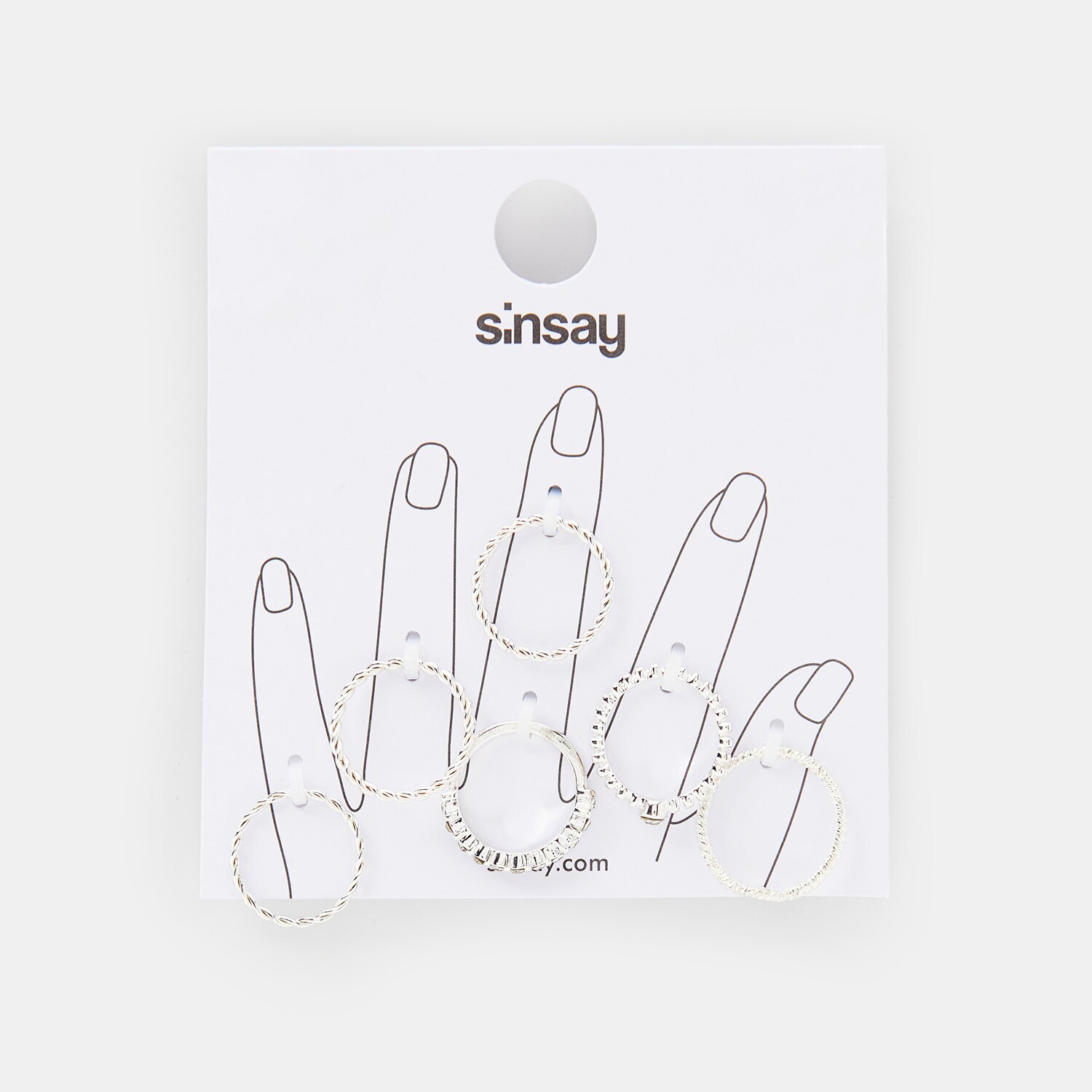 Sinsay – Set de 6 inele – Argintiu Sinsay Sinsay