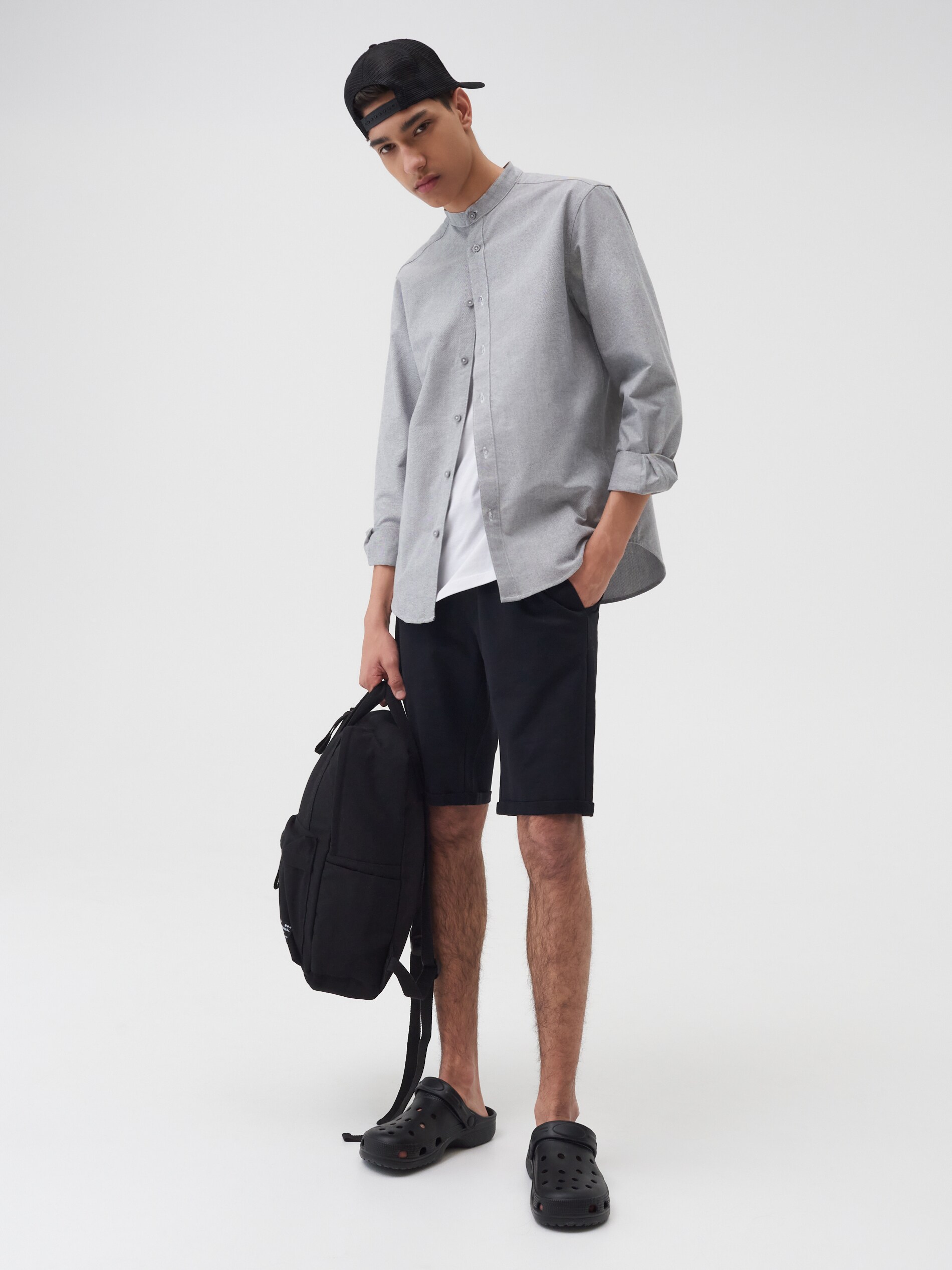 Košeľa regular fit so stojačikom