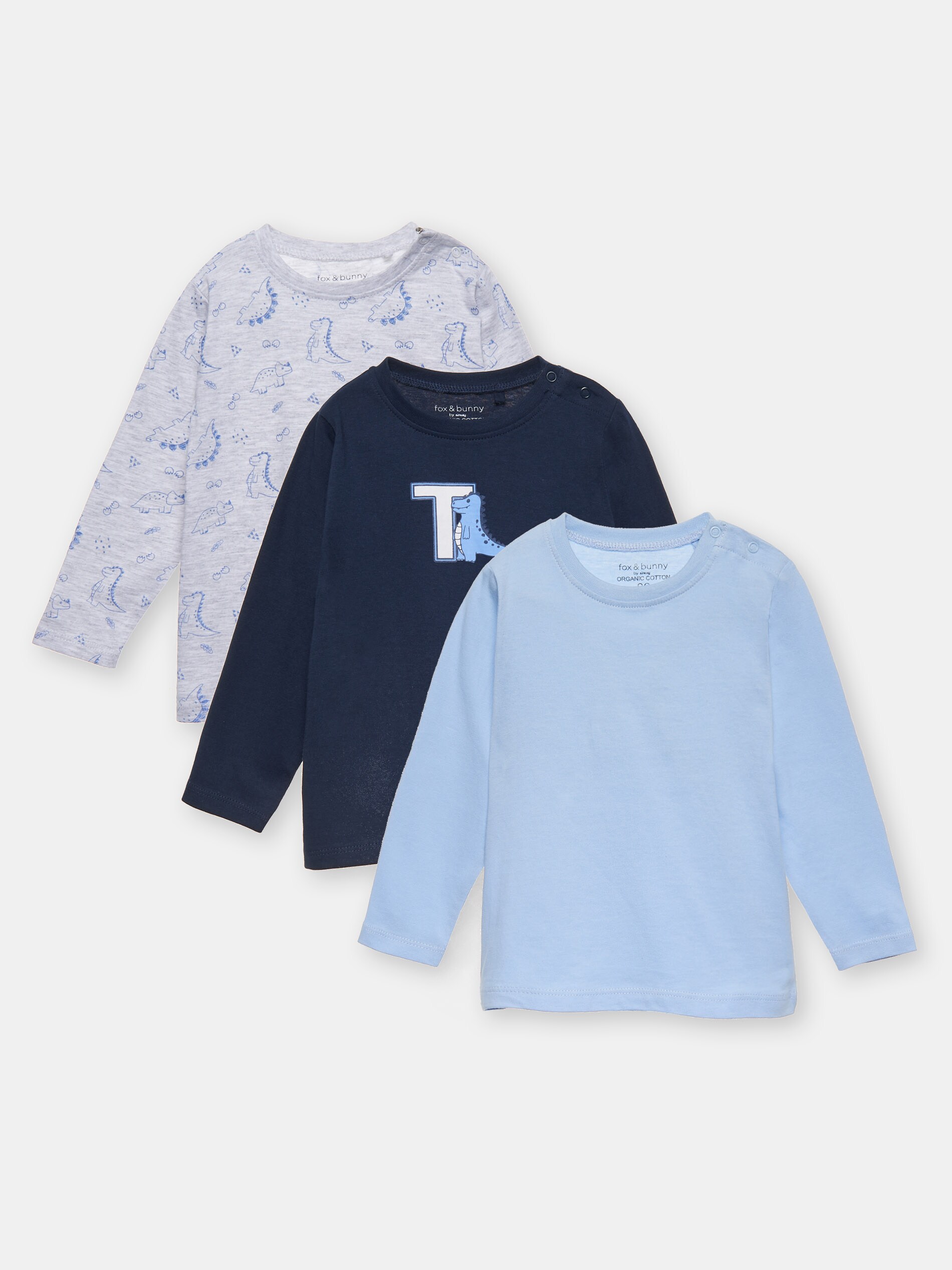 Súprava 3 detských tričiek s dlhými rukávmi