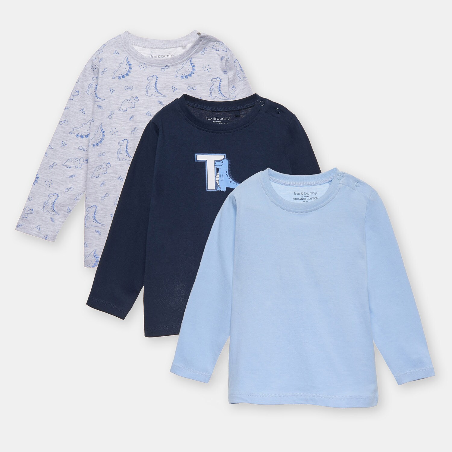 Súprava 3 detských tričiek s dlhými rukávmi