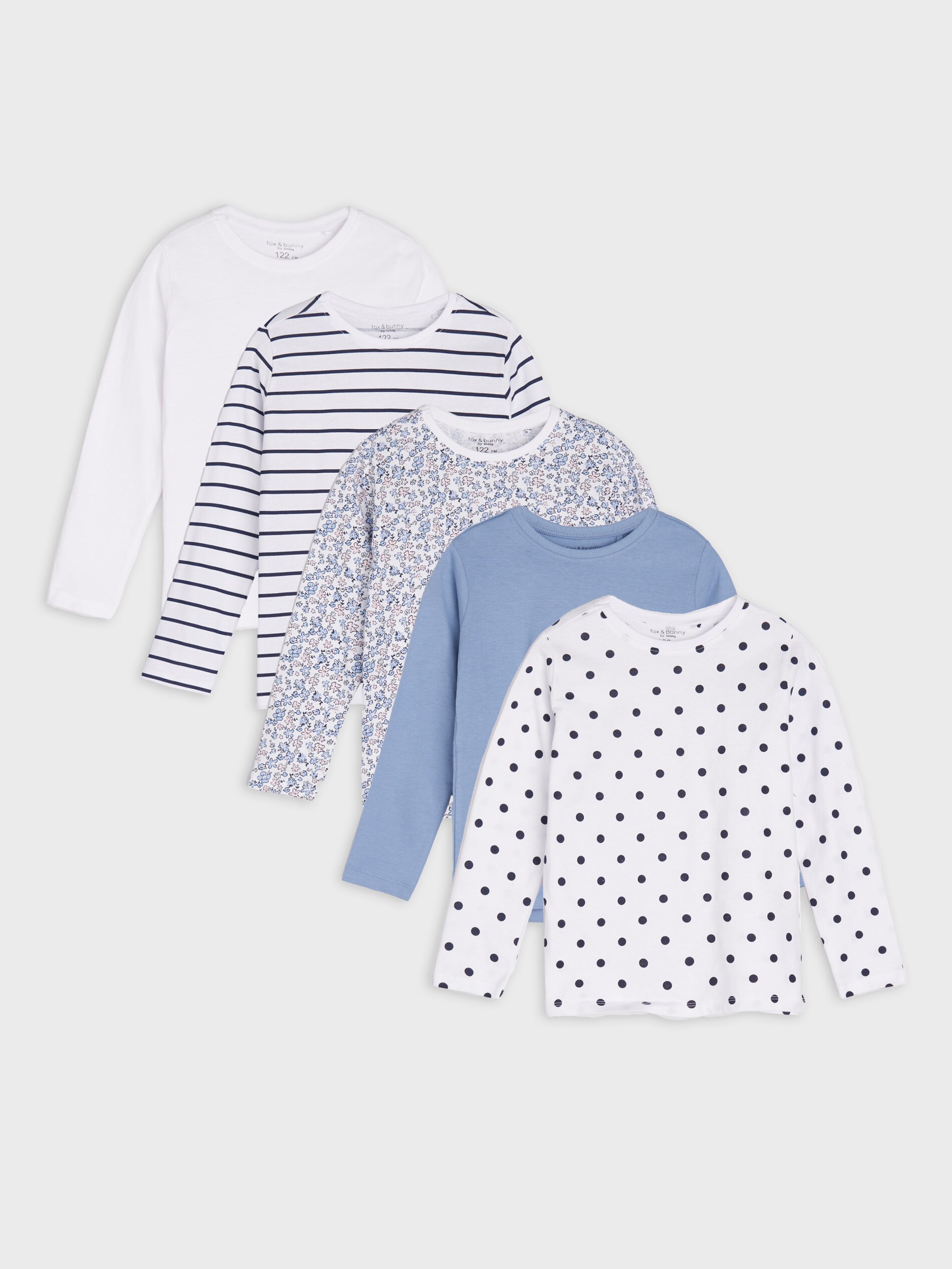 Súprava 5 tričiek s dlhými rukávmi