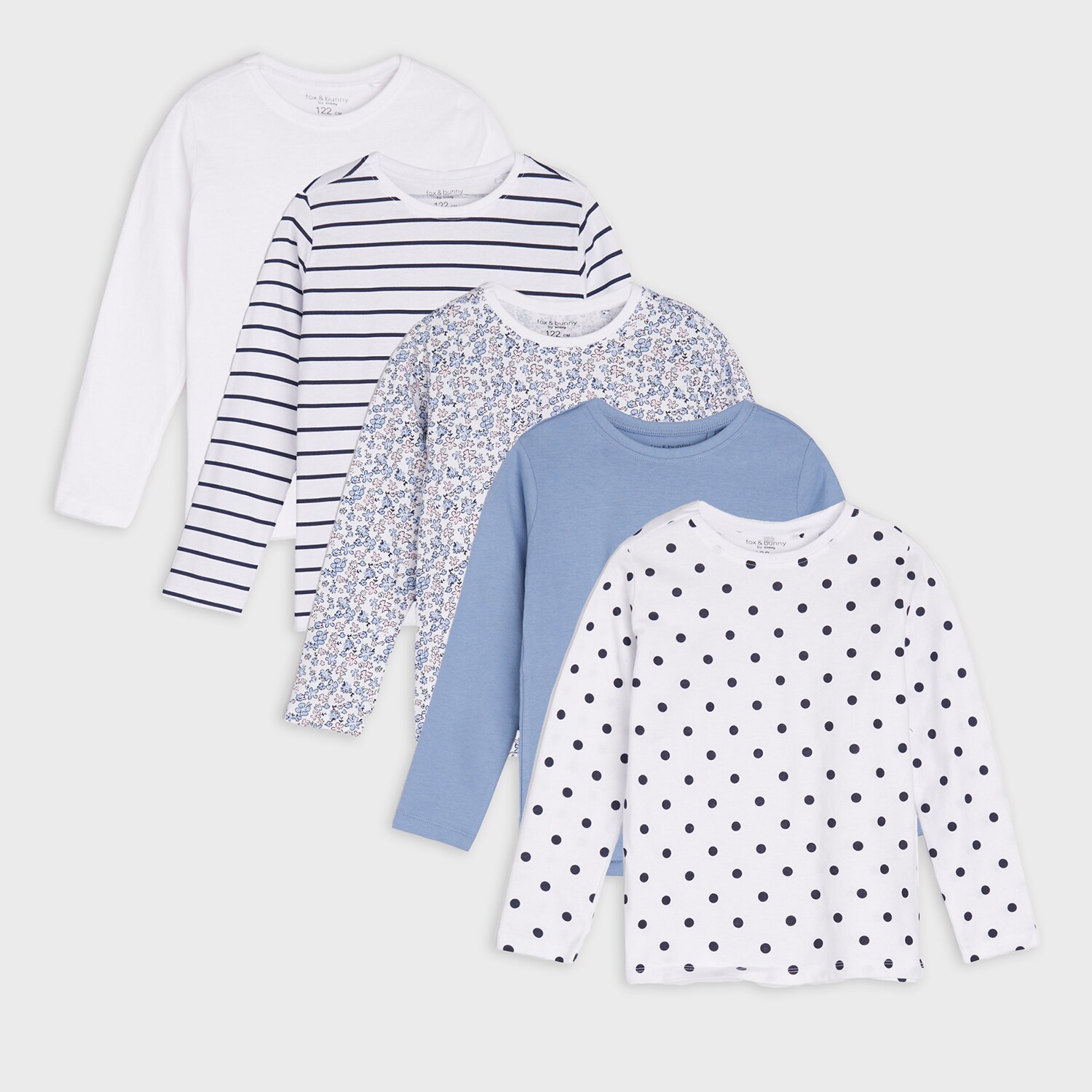 Súprava 5 tričiek s dlhými rukávmi