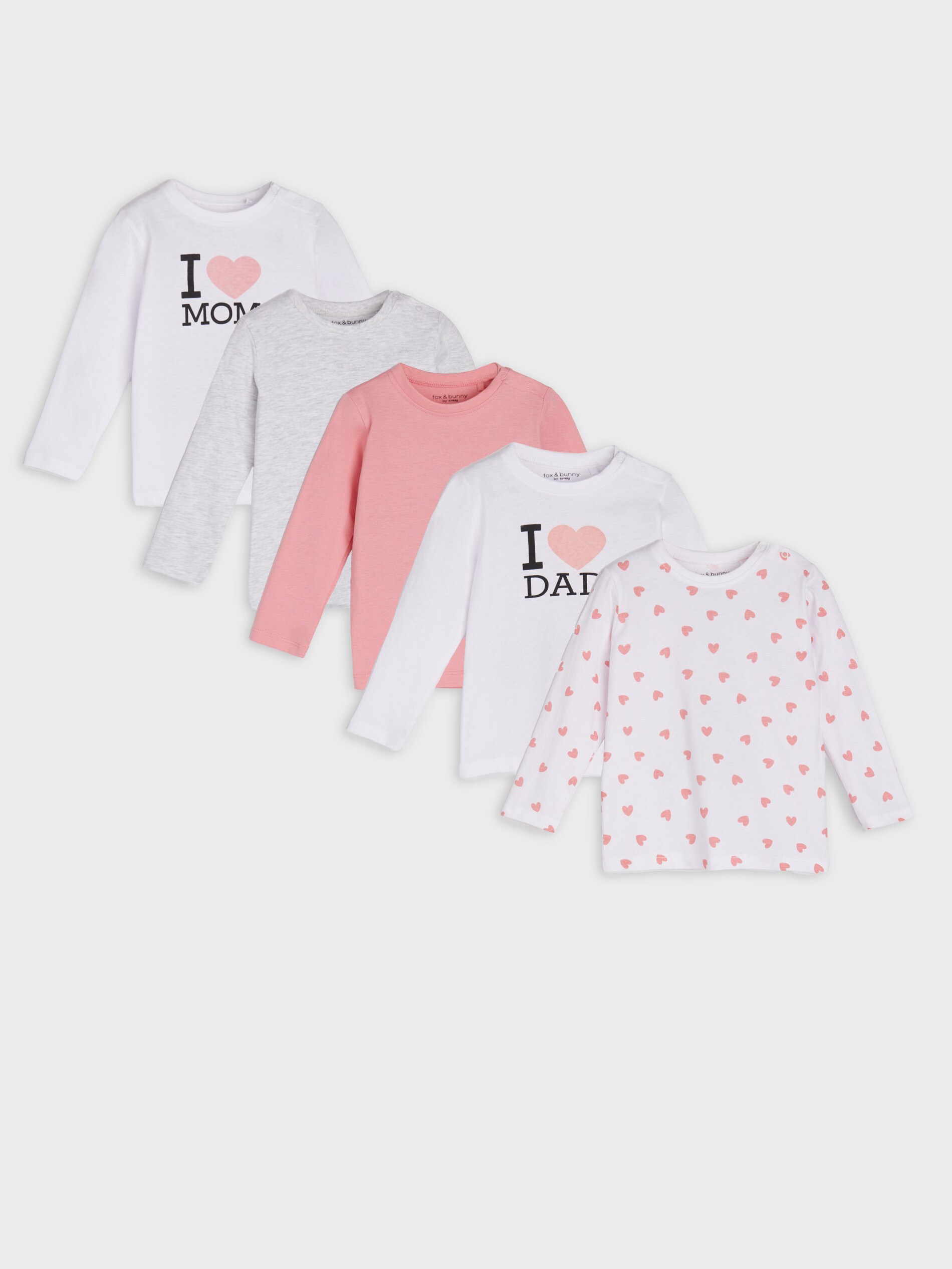 Súprava 5 tričiek s dlhými rukávmi