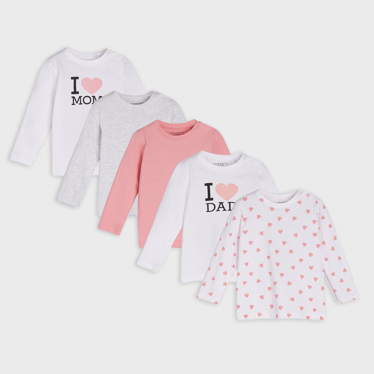 Súprava 5 tričiek s dlhými rukávmi