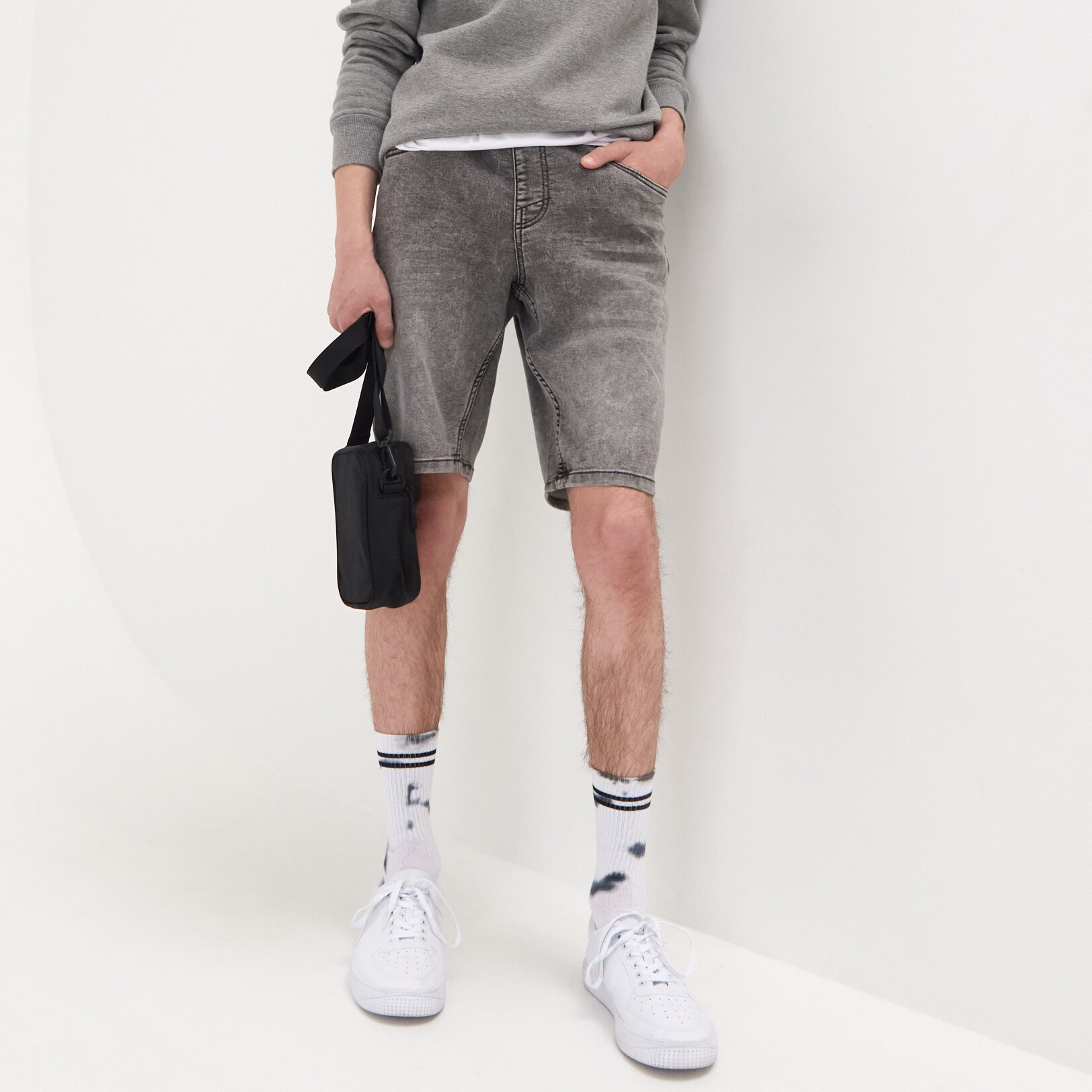 Denimové joggerové šortky