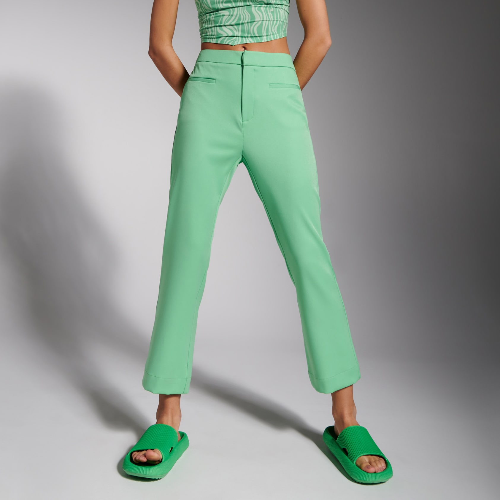 Sinsay – Pantaloni eleganți – Verde Sinsay Sinsay