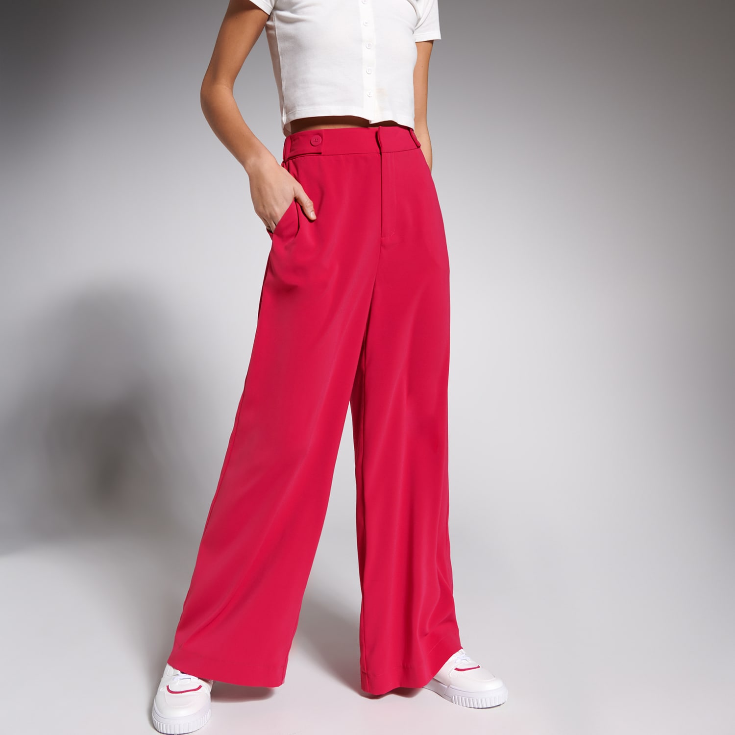 Sinsay – Pantaloni loose high waist – Roz Sinsay Sinsay