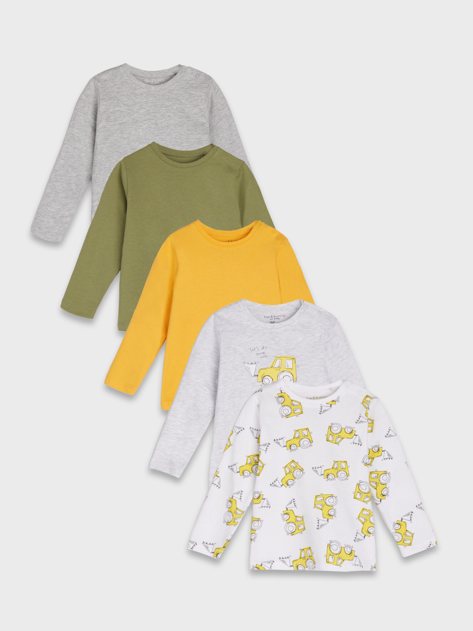 Súprava 5 tričiek s dlhými rukávmi