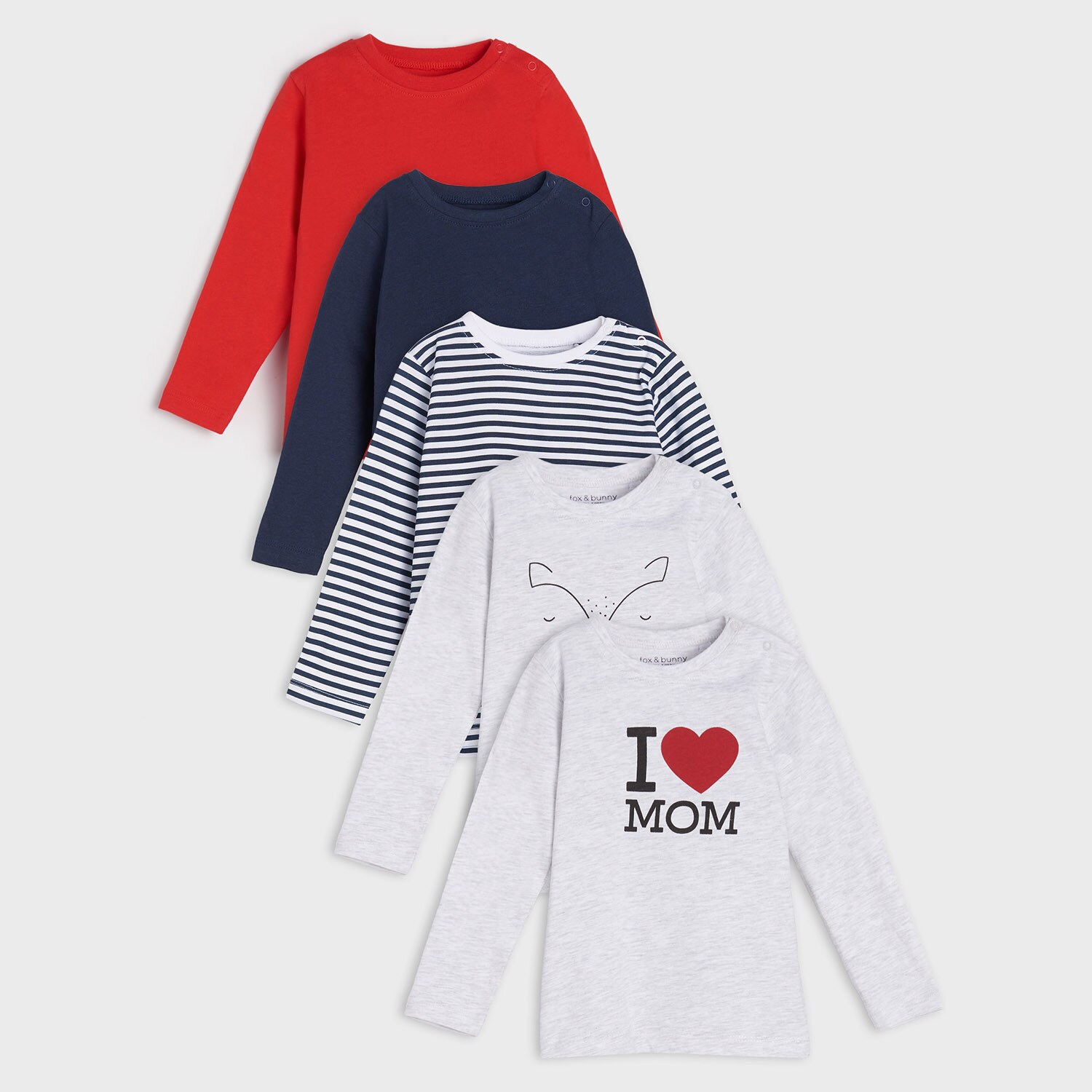 Súprava 5 tričiek s dlhými rukávmi