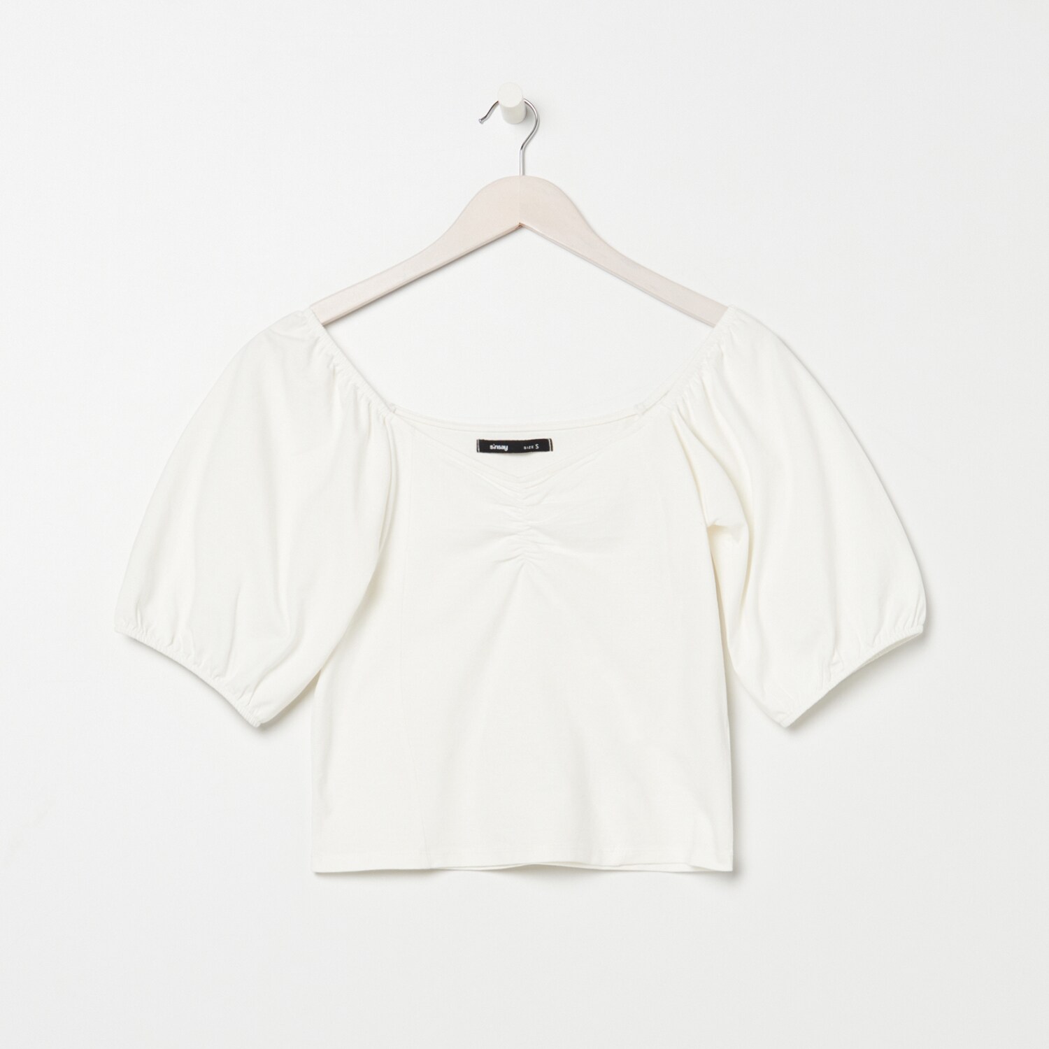 Tričko s pufovanými rukávmi slim fit