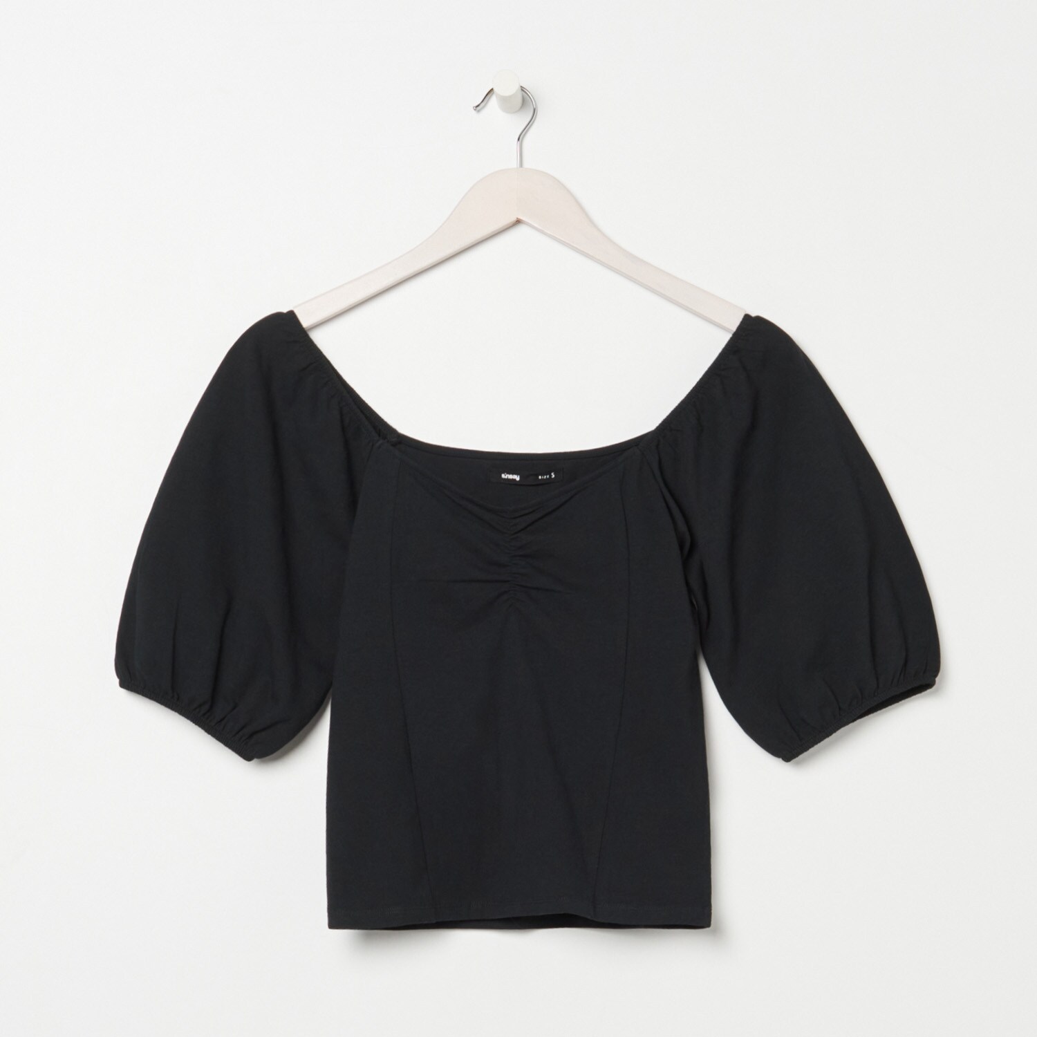 Tričko s pufovanými rukávmi slim fit