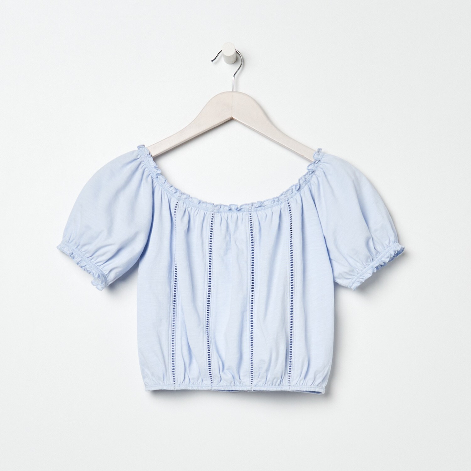 Crop top s anglickou výšivkou