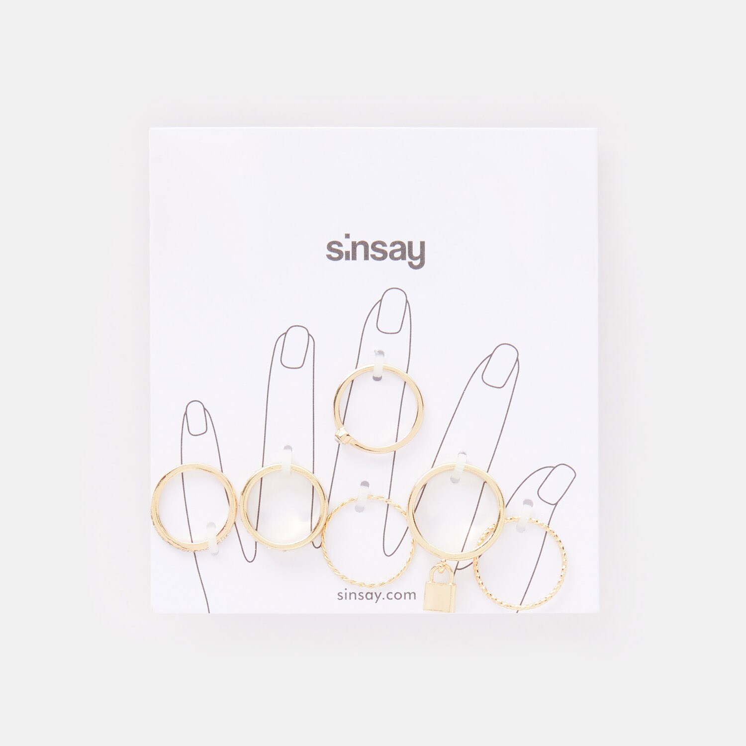 Sinsay - Set de 6 inele - Auriu