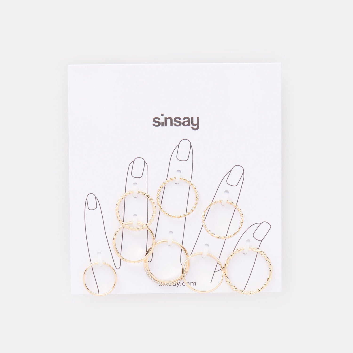 Sinsay - Set de 8 inele - Auriu