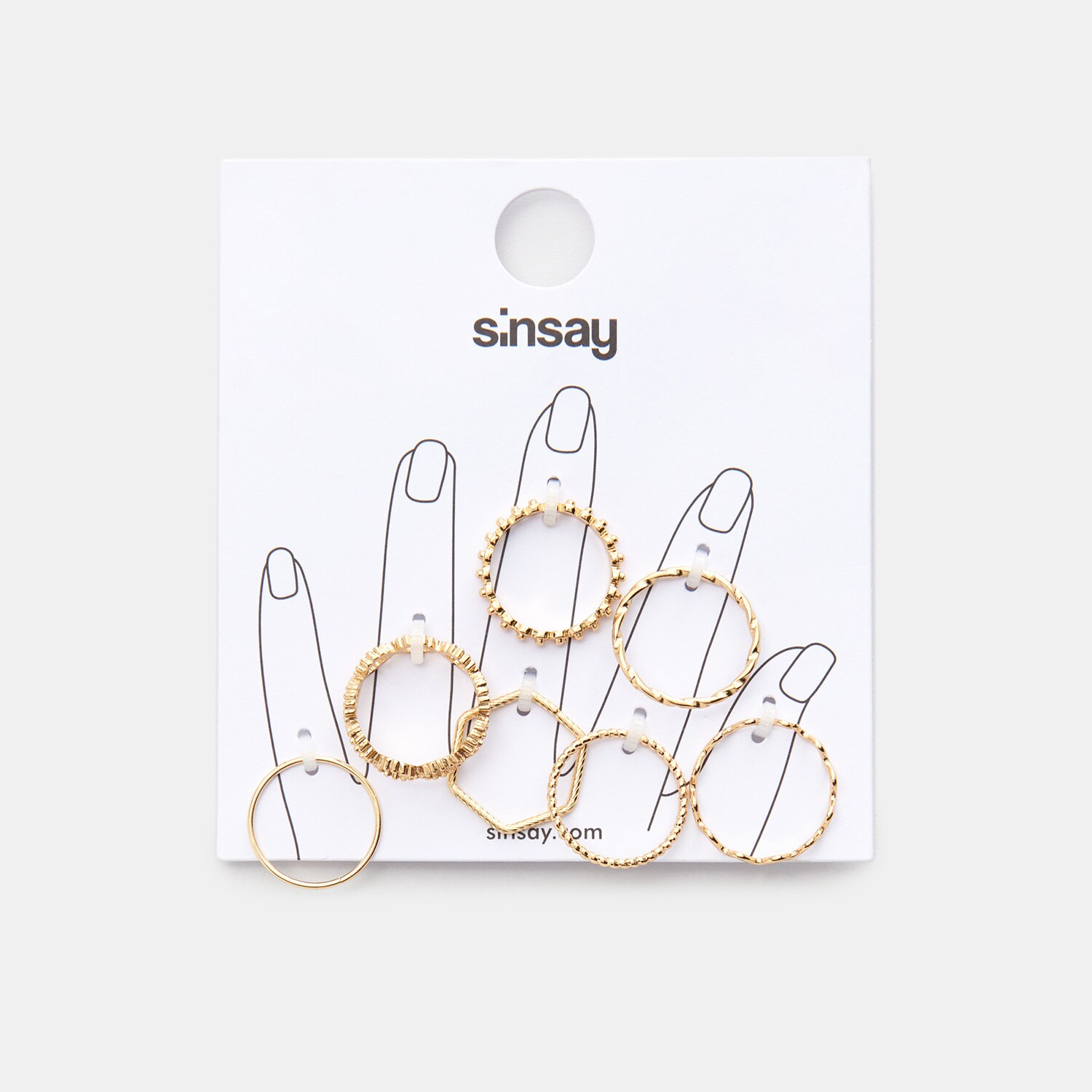 Sinsay - Set de 7 inele - Auriu