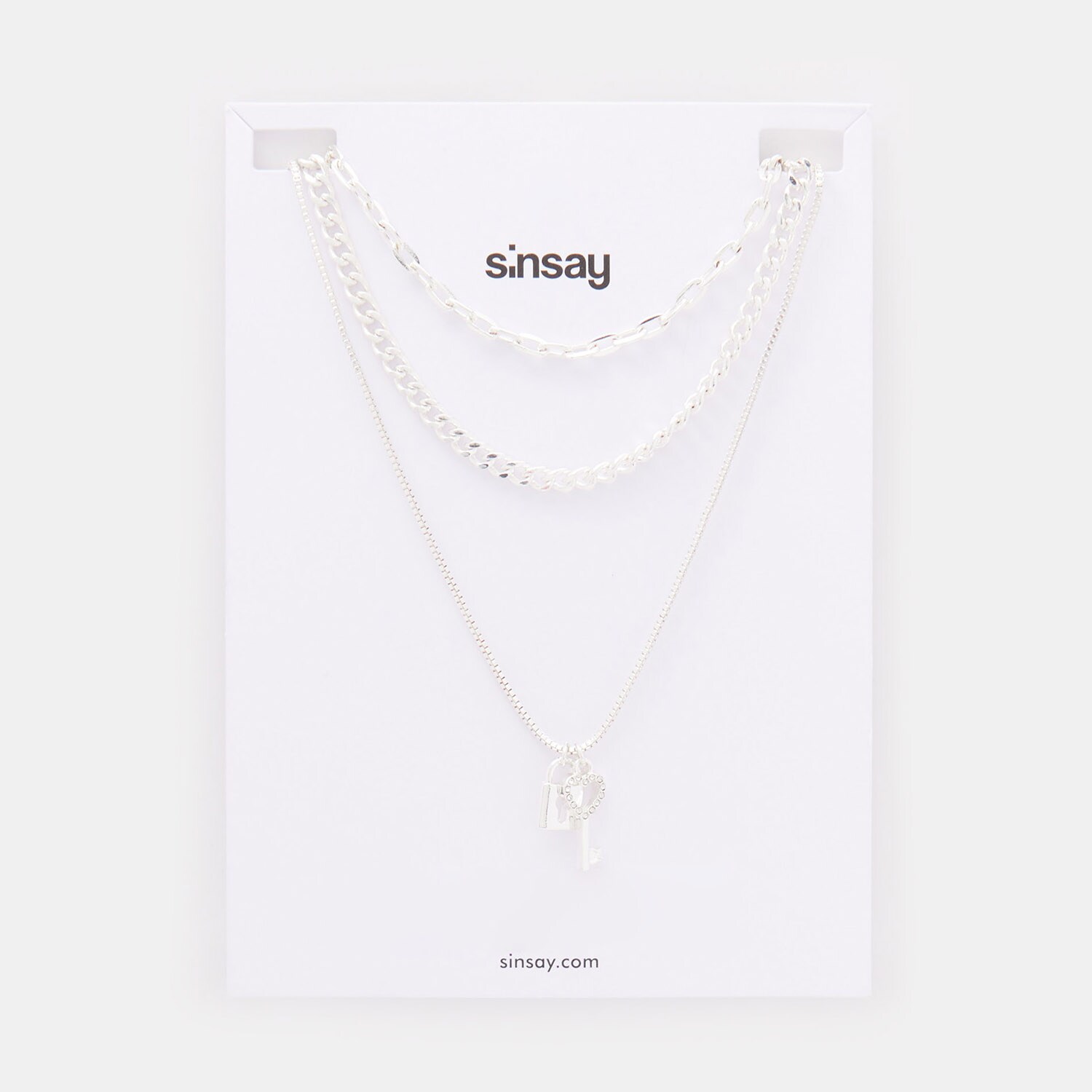 Sinsay - Set de 3 coliere - Argintiu