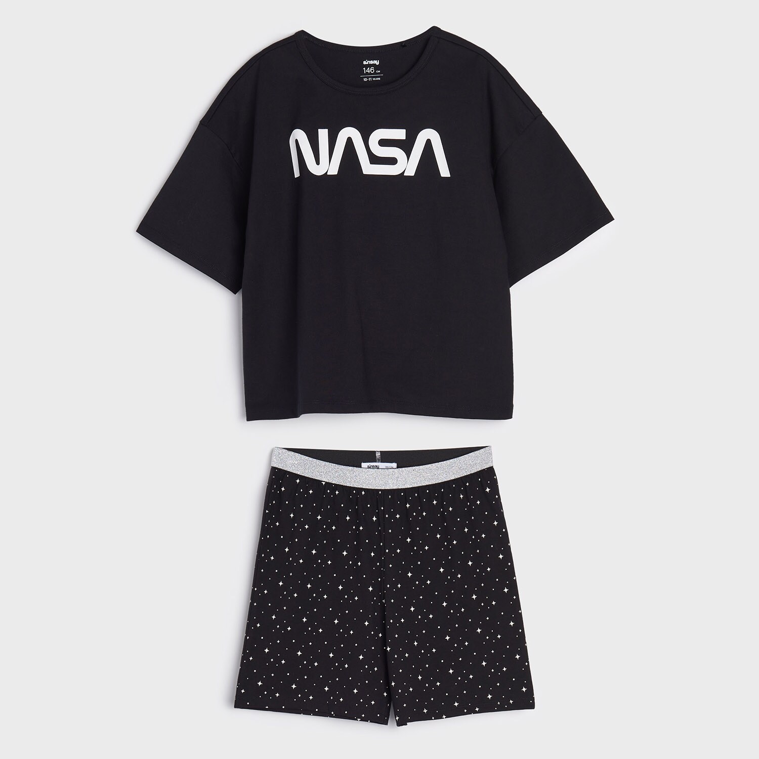 Sinsay - Pijama din două piese NASA - Negru